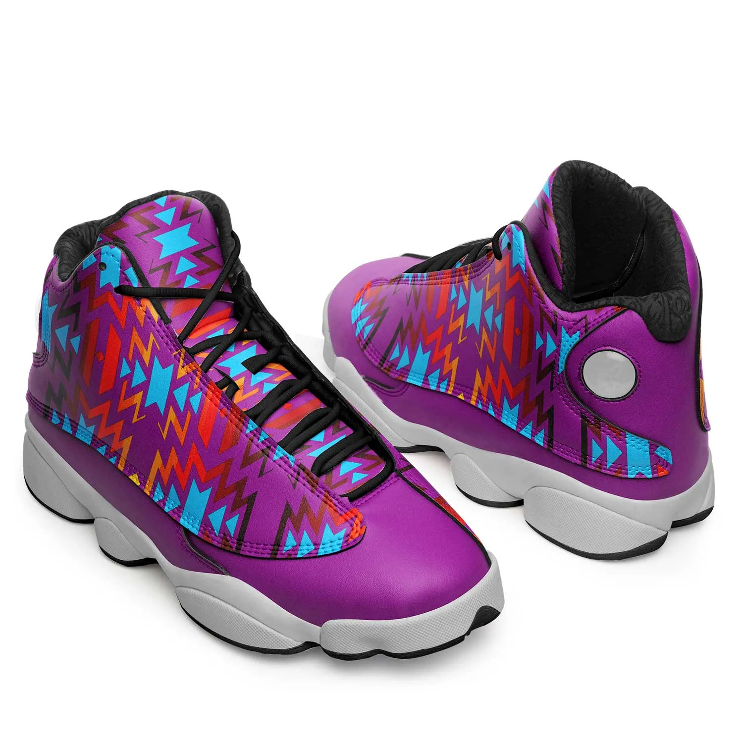 Fire Colors and Turquoise Purple Isstsokini Athletic Shoes