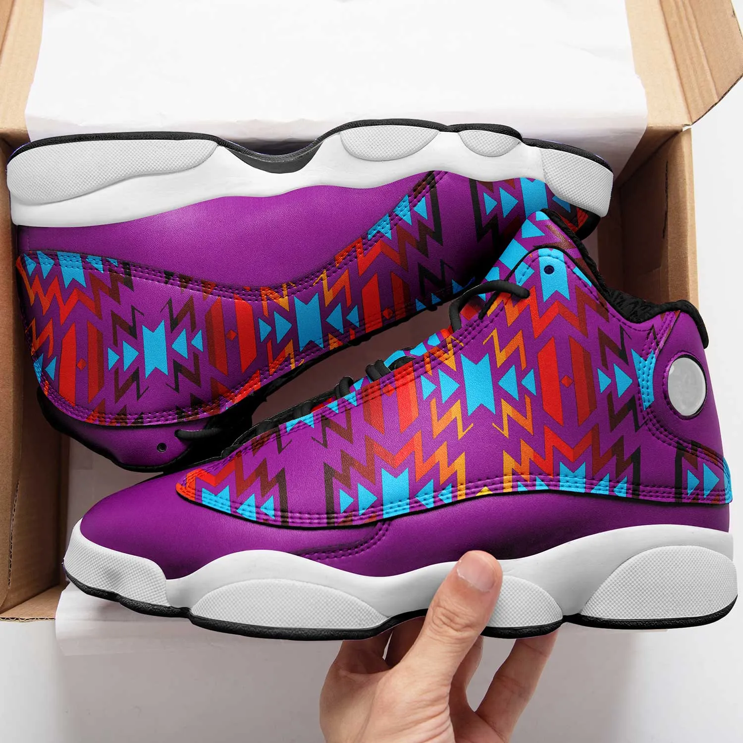 Fire Colors and Turquoise Purple Isstsokini Athletic Shoes