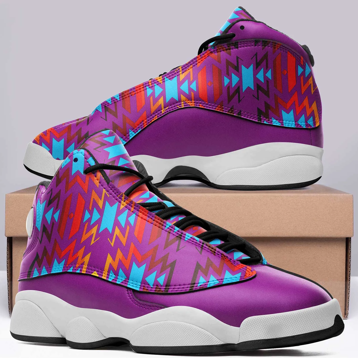 Fire Colors and Turquoise Purple Isstsokini Athletic Shoes