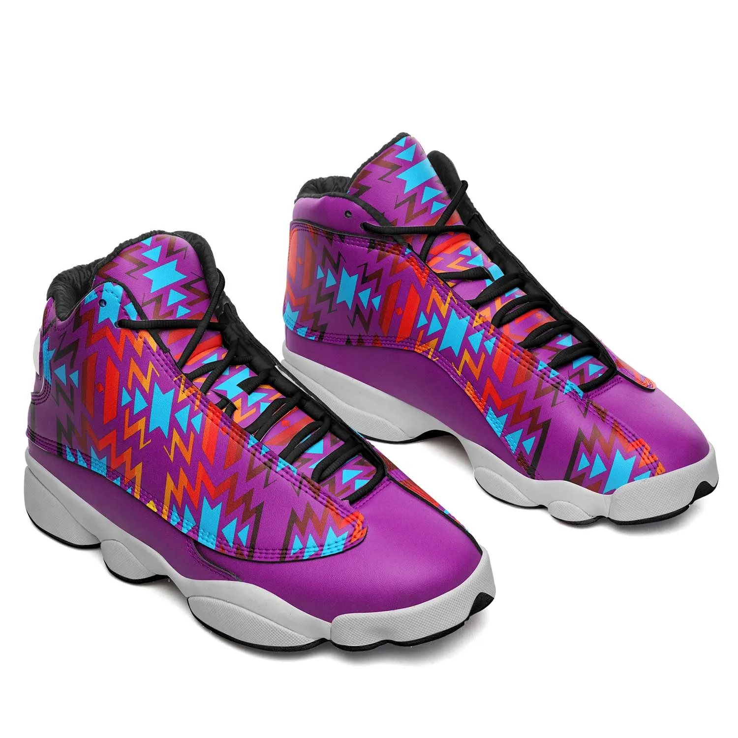 Fire Colors and Turquoise Purple Isstsokini Athletic Shoes