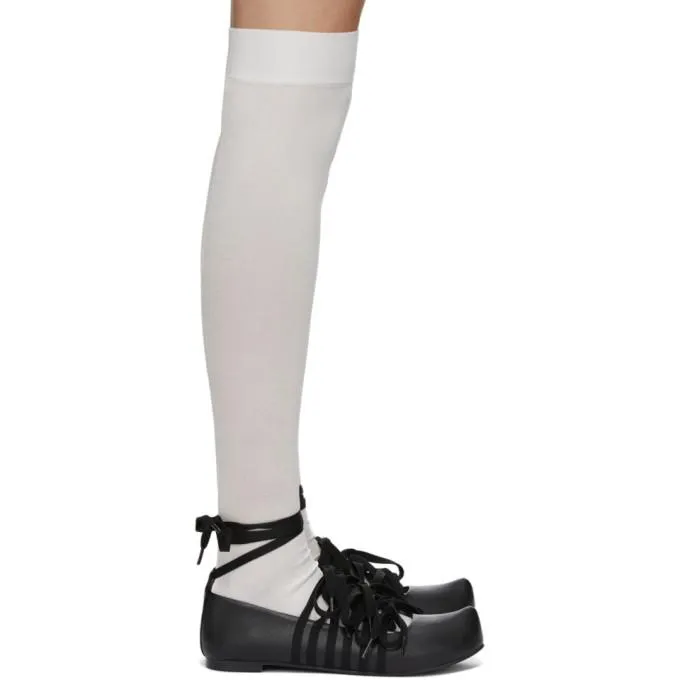 Flat Apartment Black Lace-Up Ballerina Flat