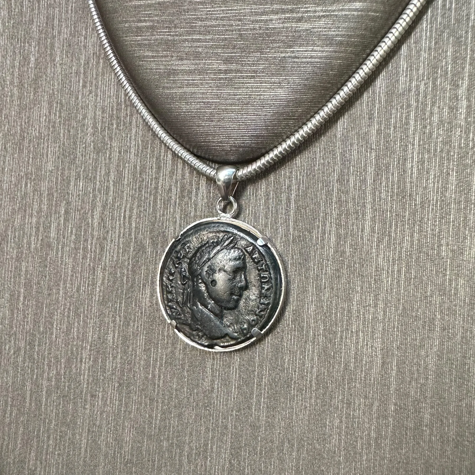 GOD MERCURY Genuine Ancient Roman Bronze Coin 3rd century AD Pendant