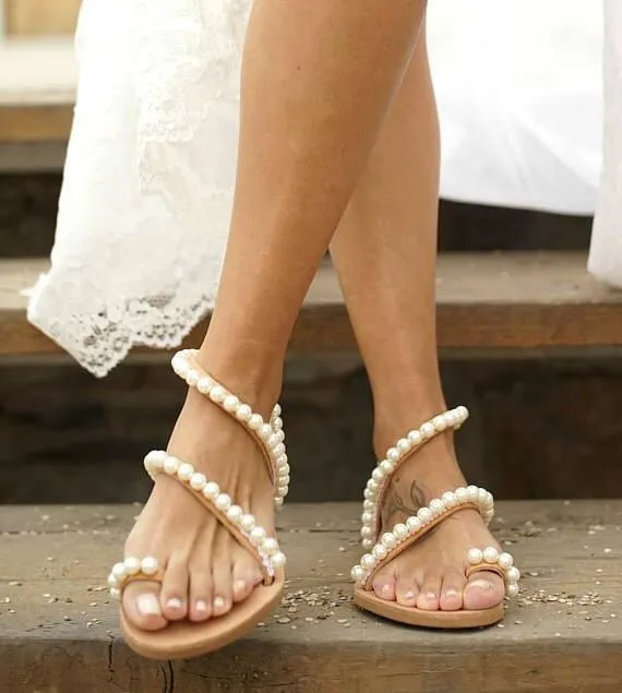 Gorgeous Peral design Slip-on Bohemian Beach Sandals, Get the LOOK in these Stunning Women's Sandals