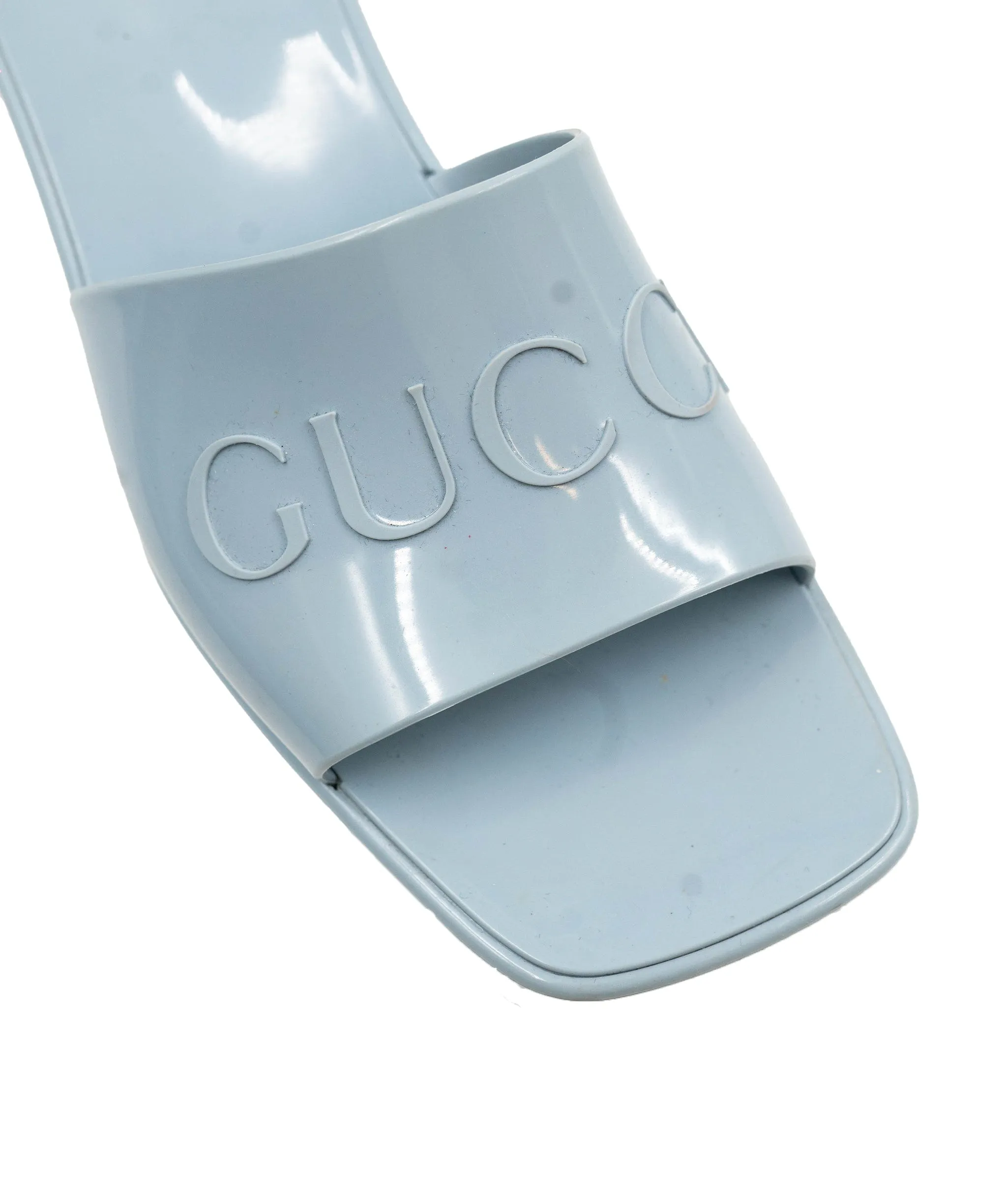 Gucci Blue Rubber Mules 38 ASL4326