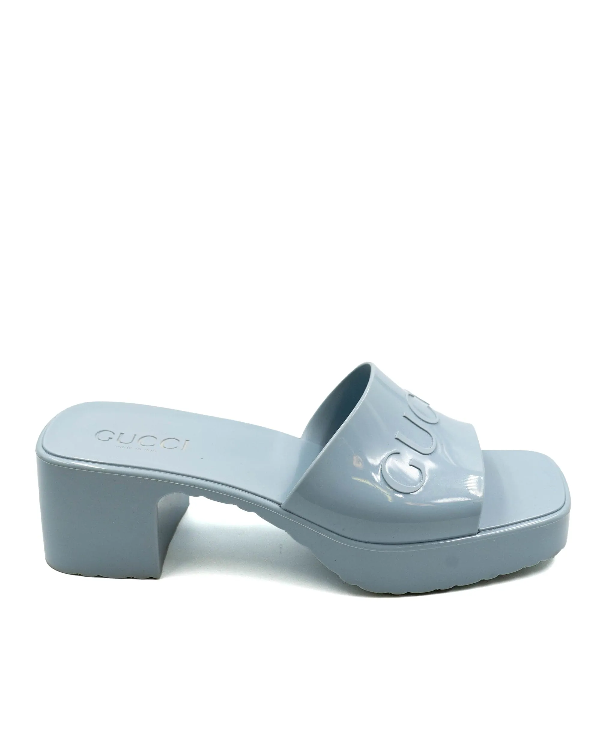 Gucci Blue Rubber Mules 38 ASL4326
