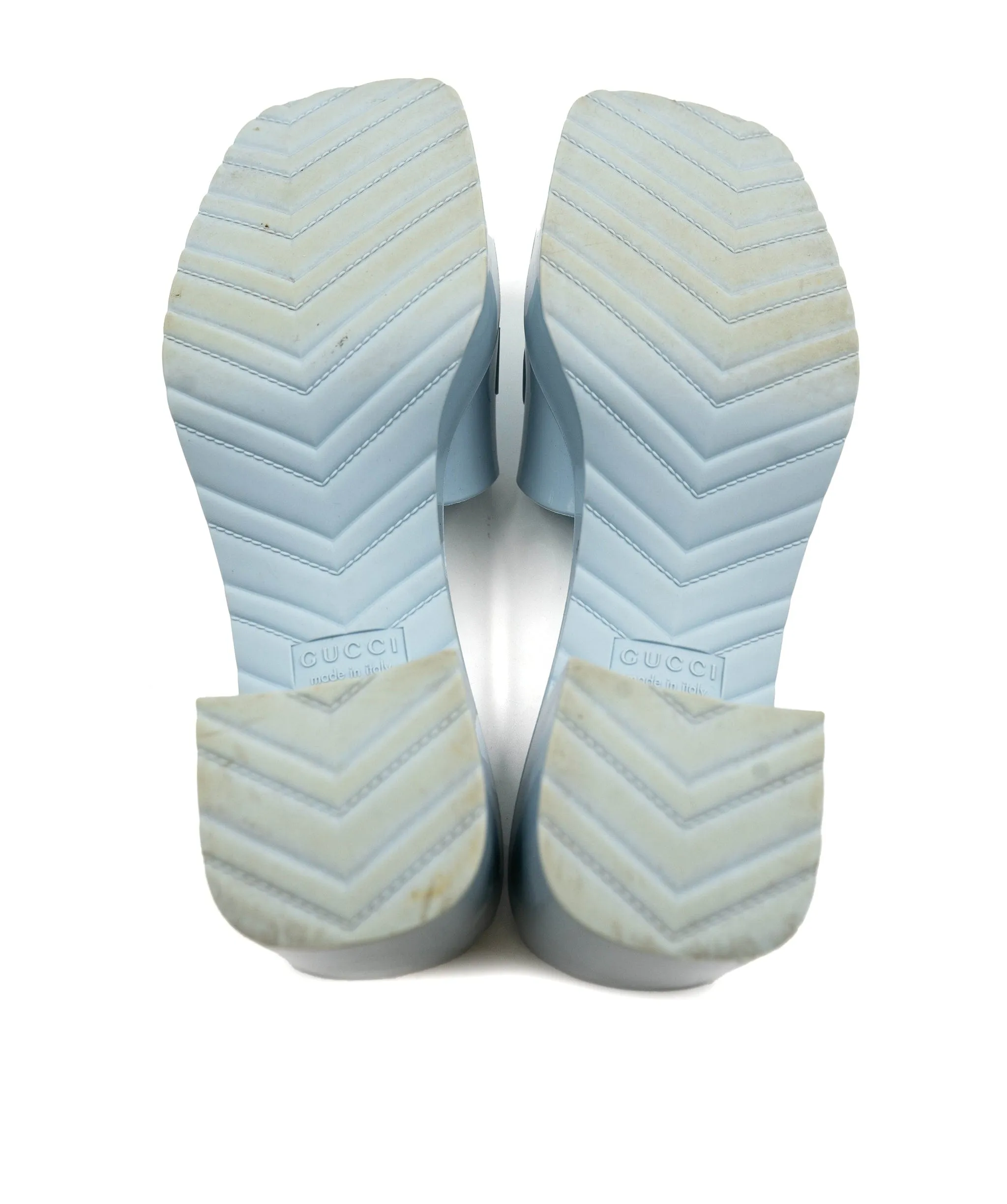 Gucci Blue Rubber Mules 38 ASL4326