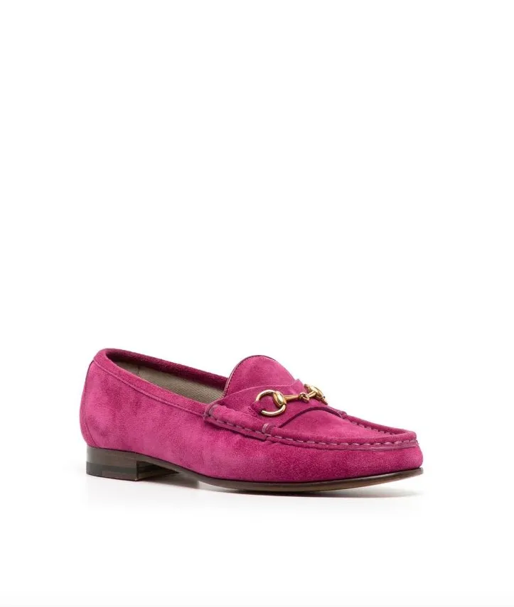 Gucci Deep pink suede anniversary 1953 loafers