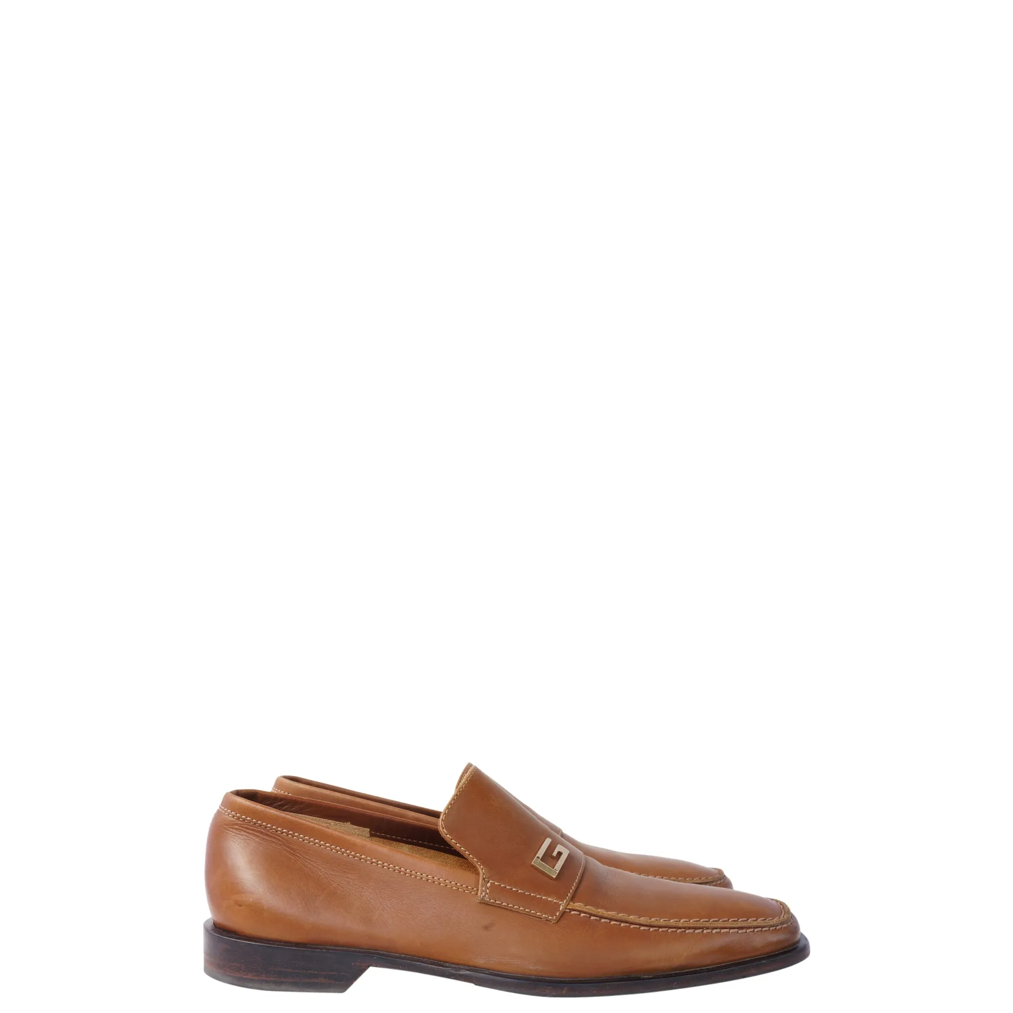 GUCCI GG LEATHER SLIP-ON LOAFERS