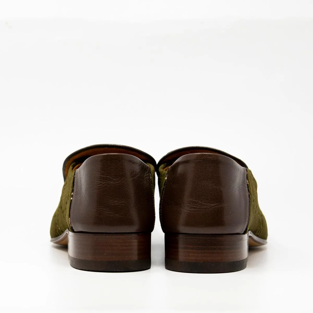 Gucci Green Velvet GG Horsebit Loafers 10.5