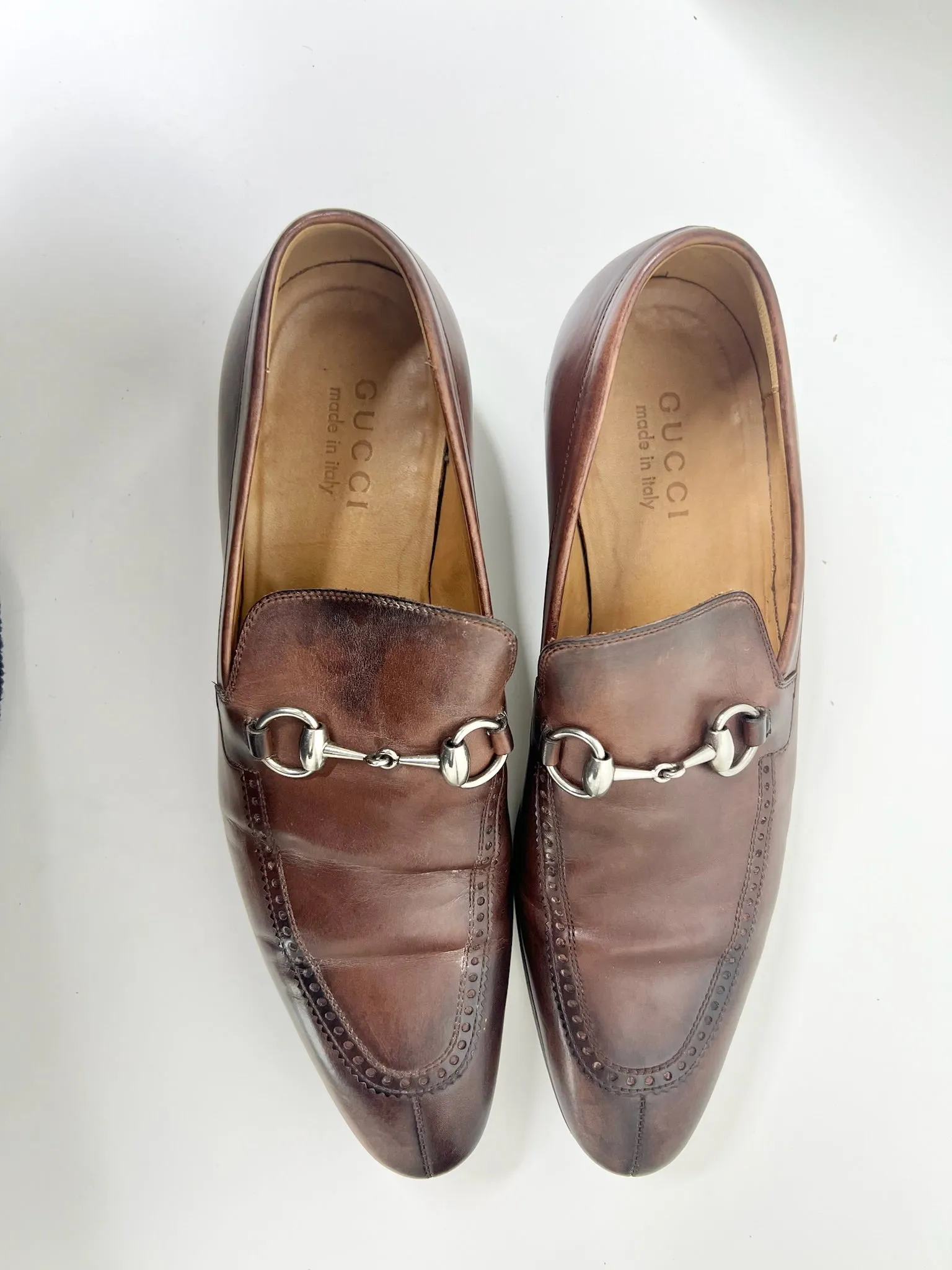 Gucci Horsebit Brown Leather Loafers, Size 6.5