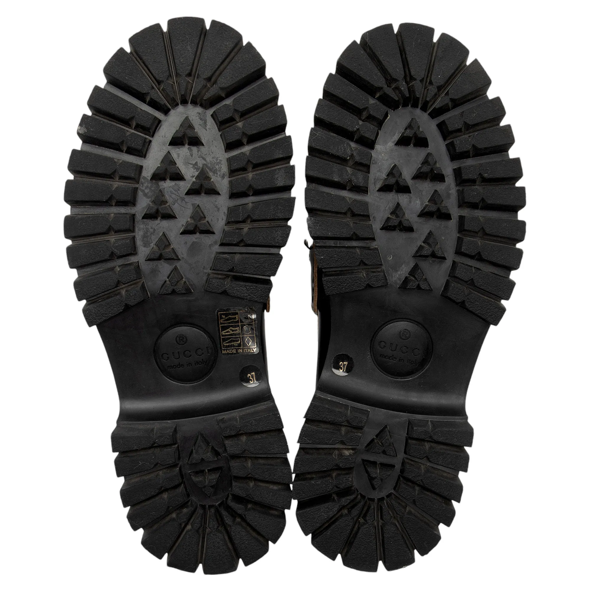 Gucci Leather Horsebit Lug Sole Loafers