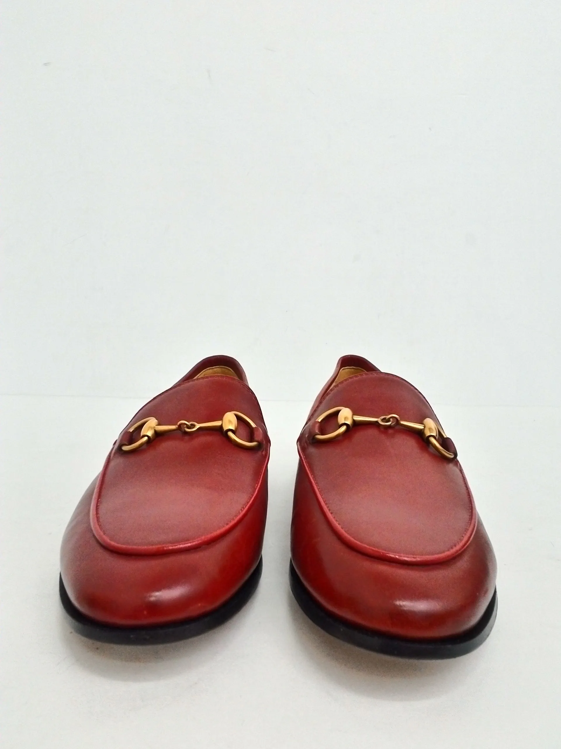 Gucci Women's New Jordaan Red Loafers Size 34.5