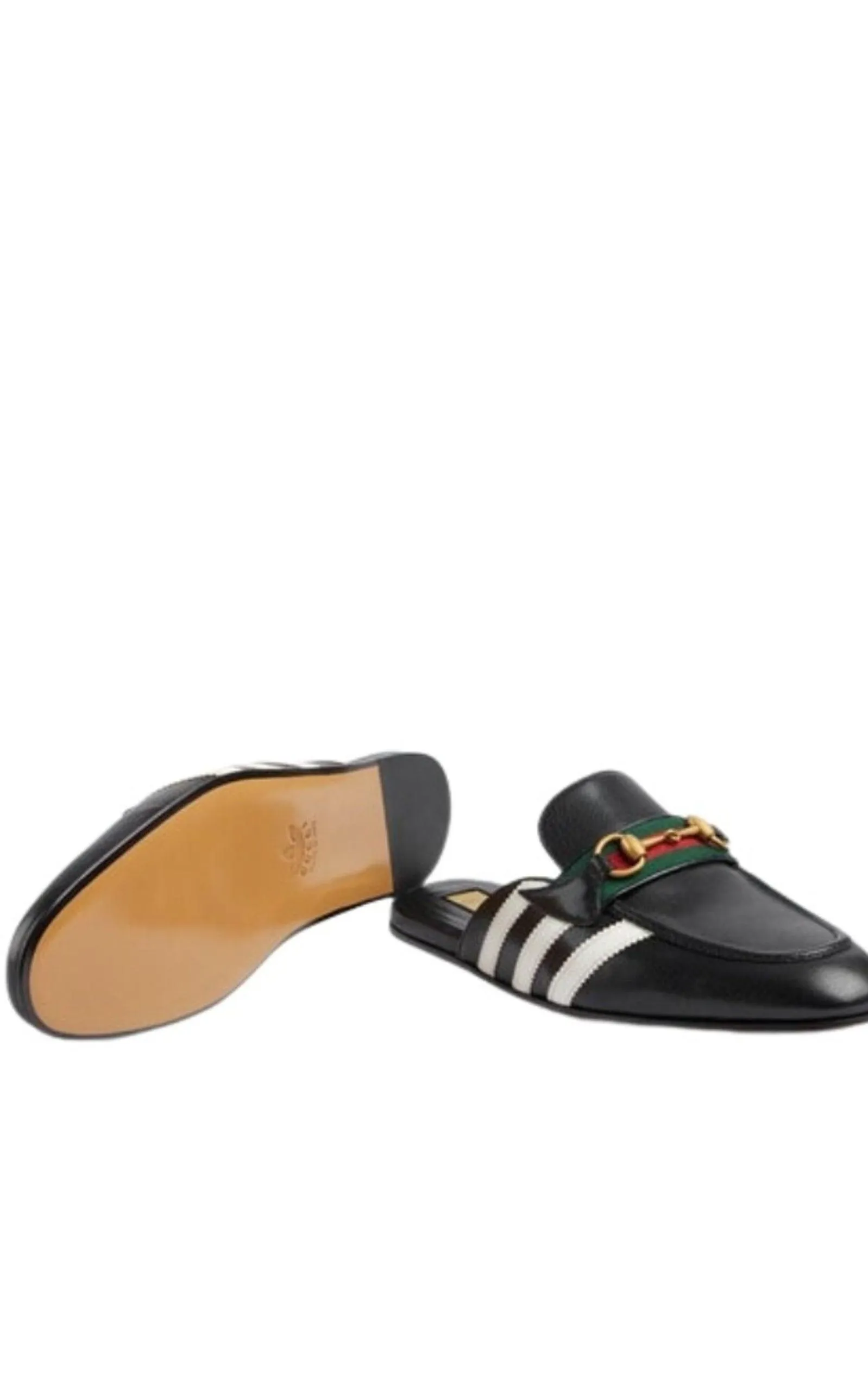 Horsebit x Adidas Leather Slipper in Black