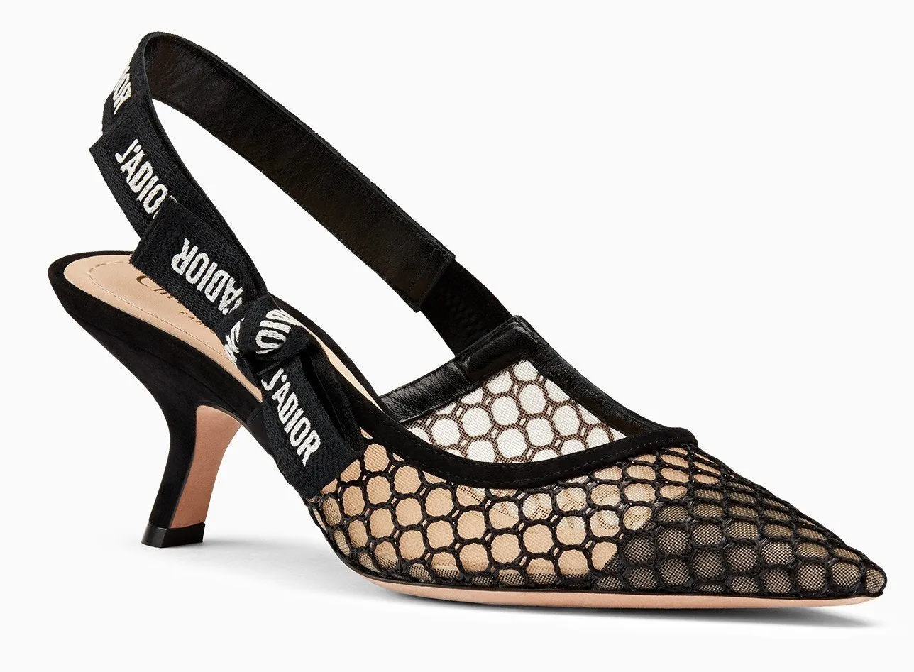 J'Adior High-Heeled Shoe in Black Mesh