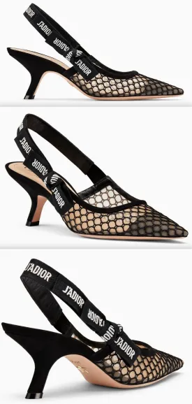 J'Adior High-Heeled Shoe in Black Mesh