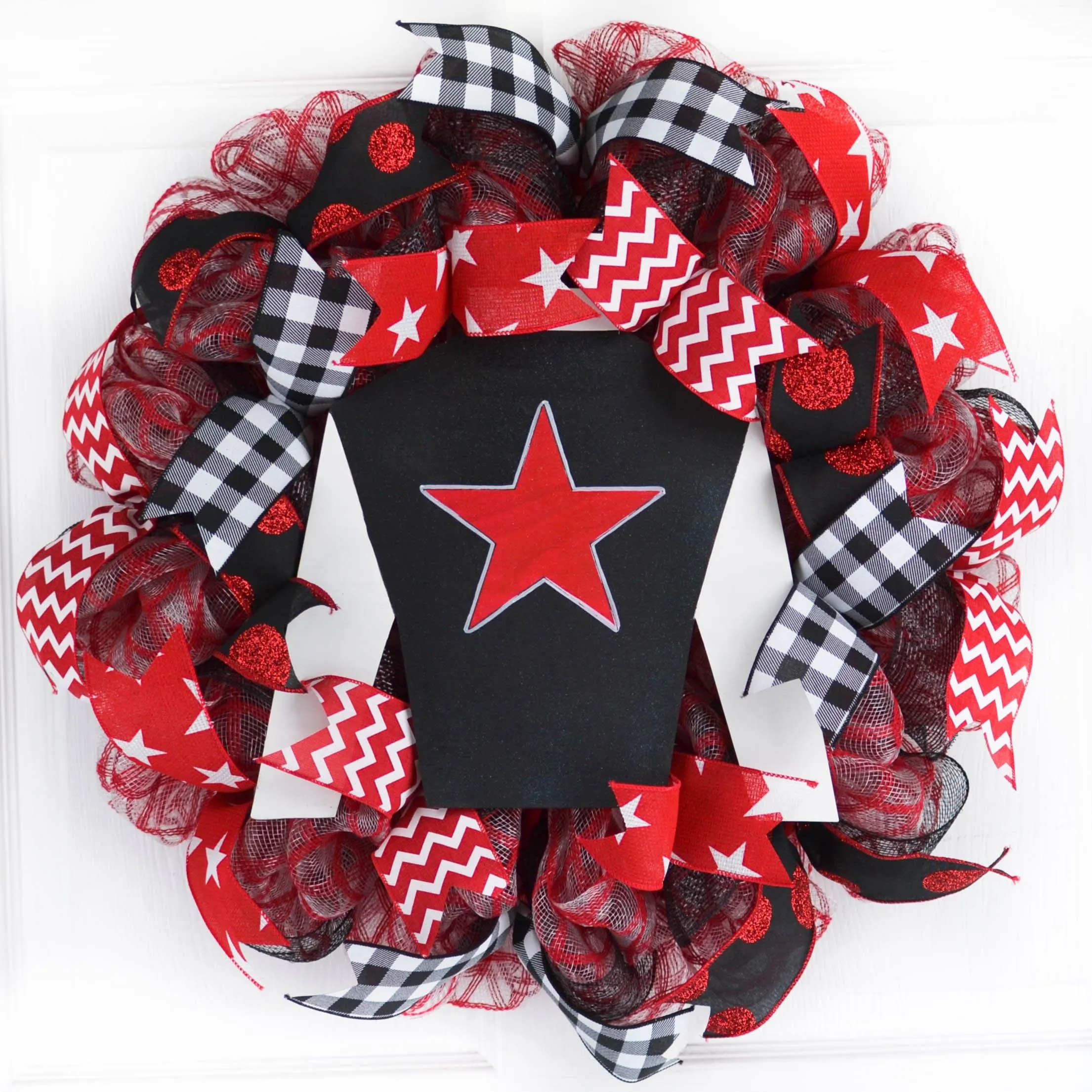 Kentucky Derby Wreath | Jockey Silk Decor | Horse Racing Gift | Red Black White
