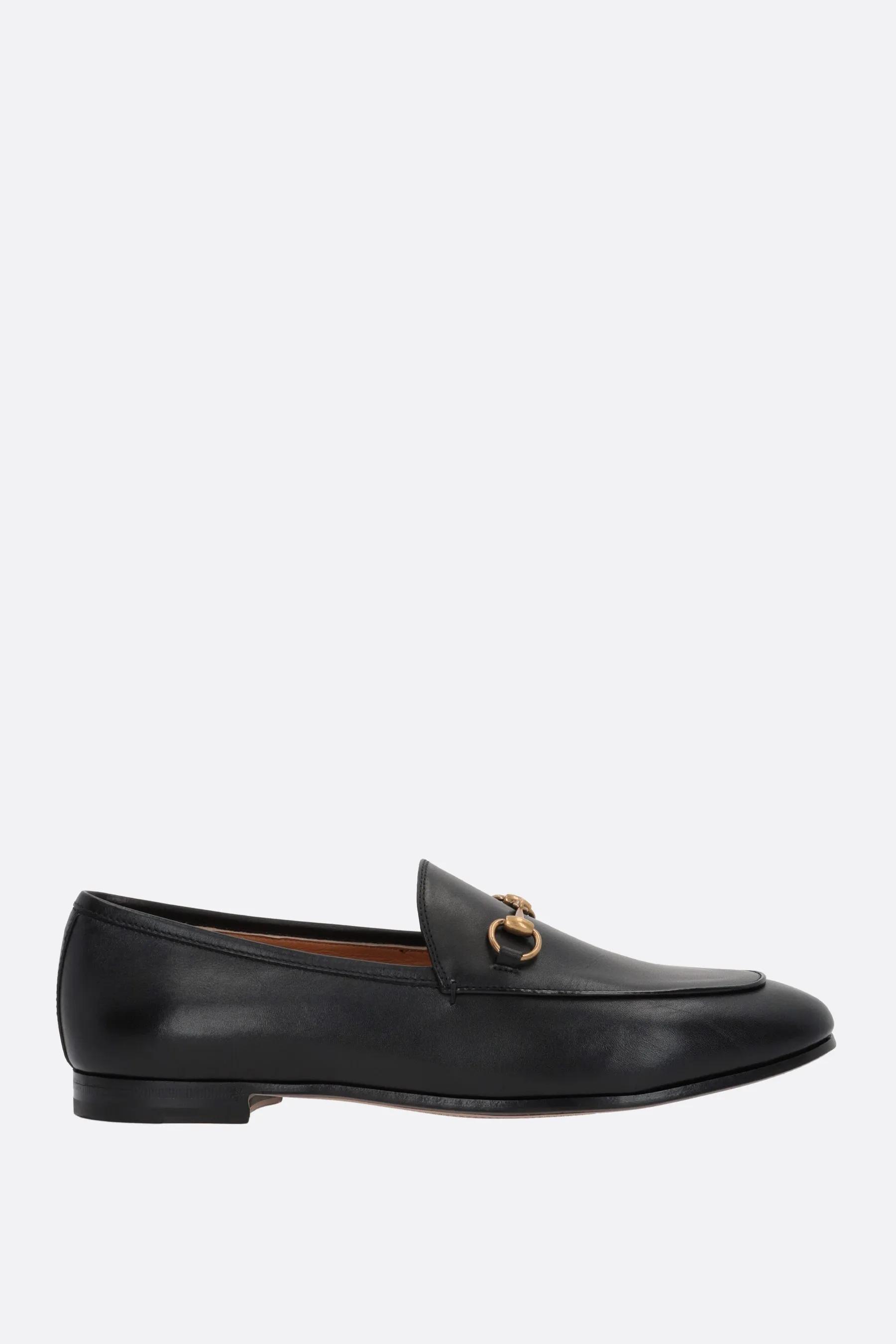 Logo-Detailed Grainy Leather Loafers