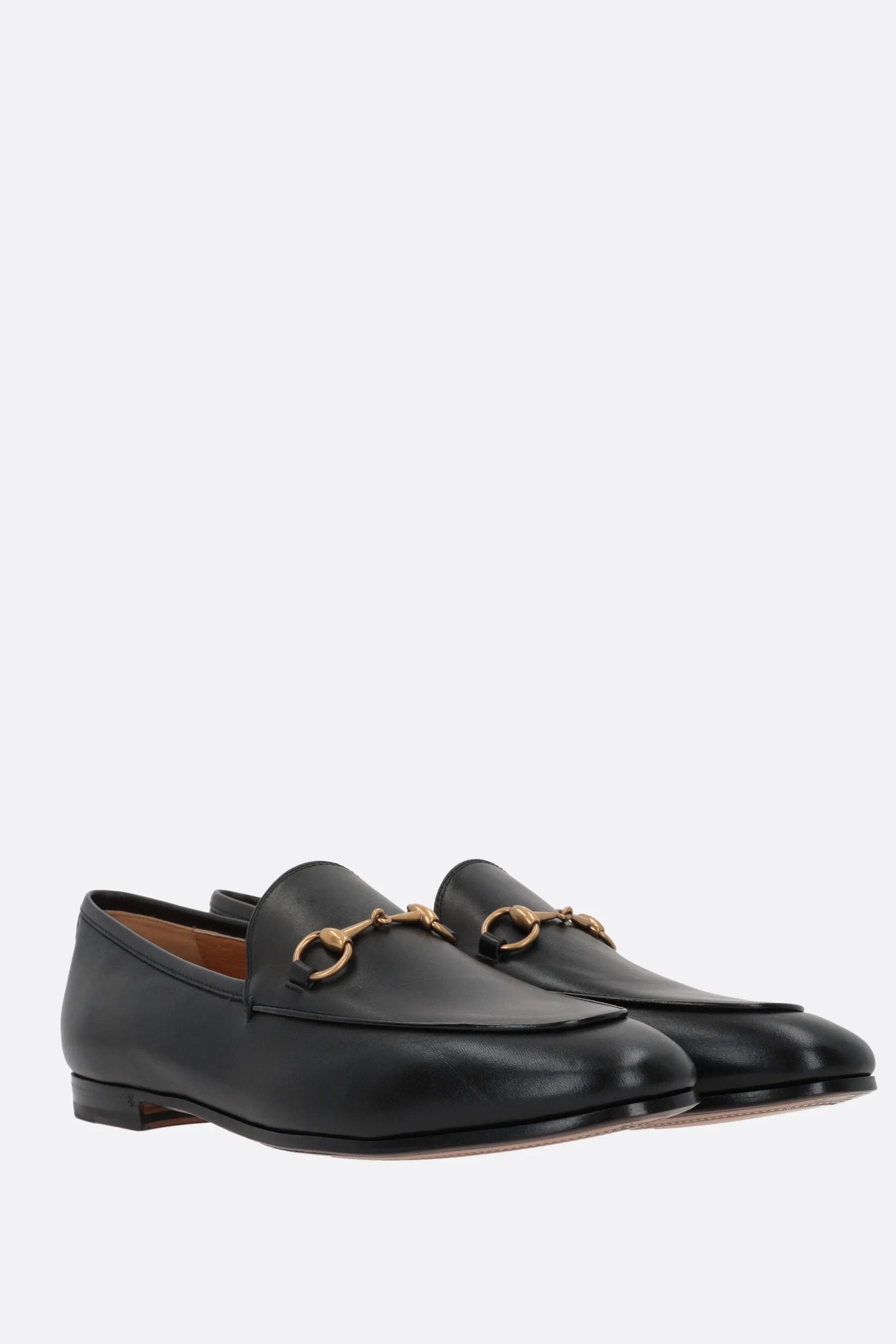 Logo-Detailed Grainy Leather Loafers