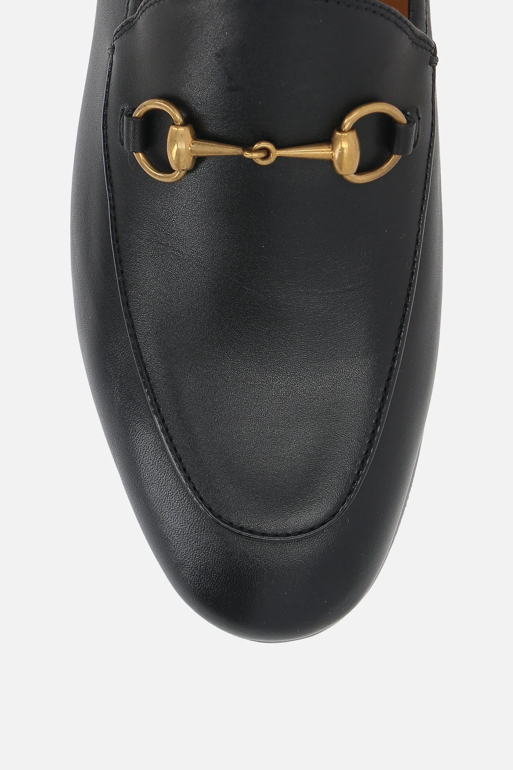 Logo-Detailed Grainy Leather Loafers