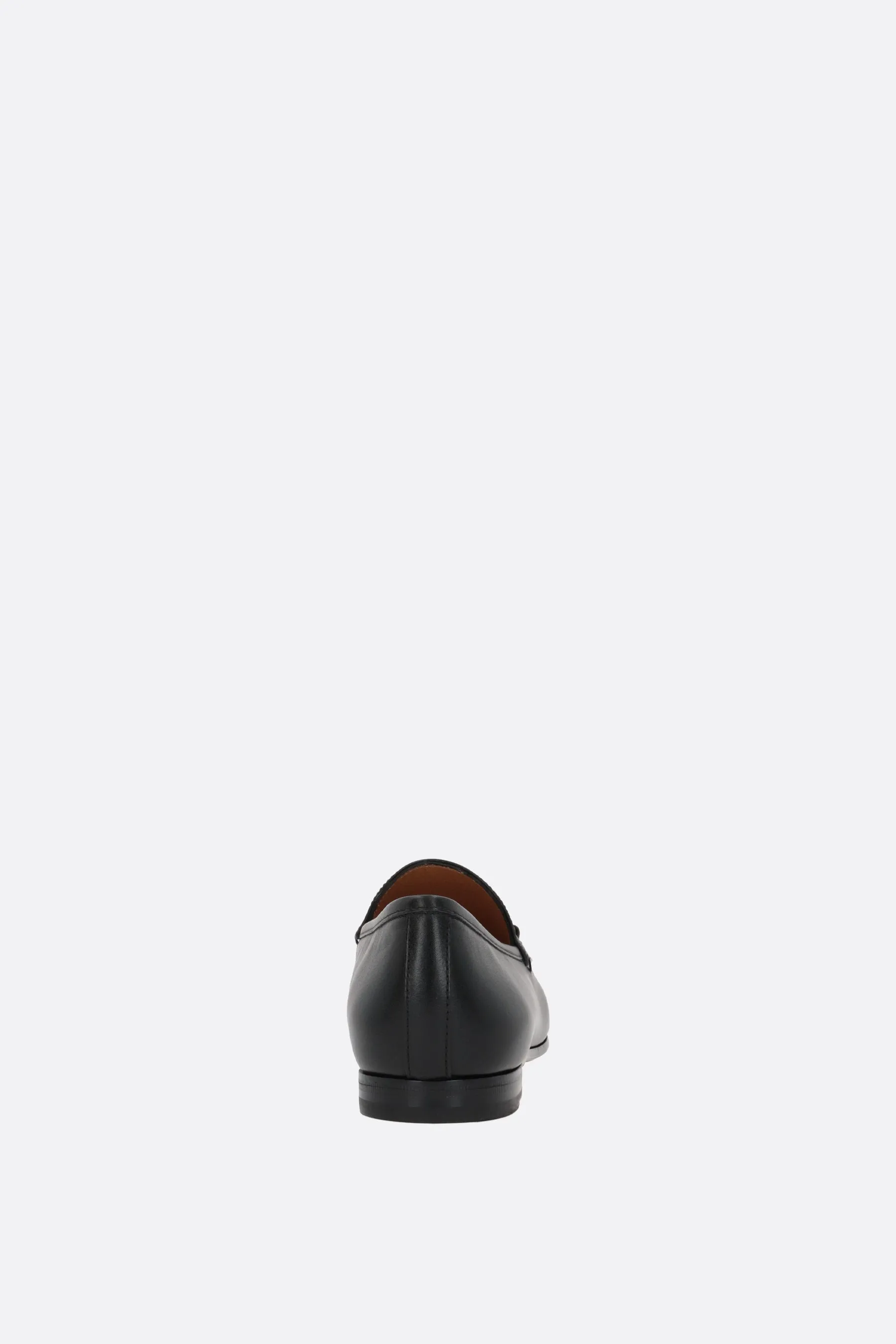Logo-Detailed Grainy Leather Loafers