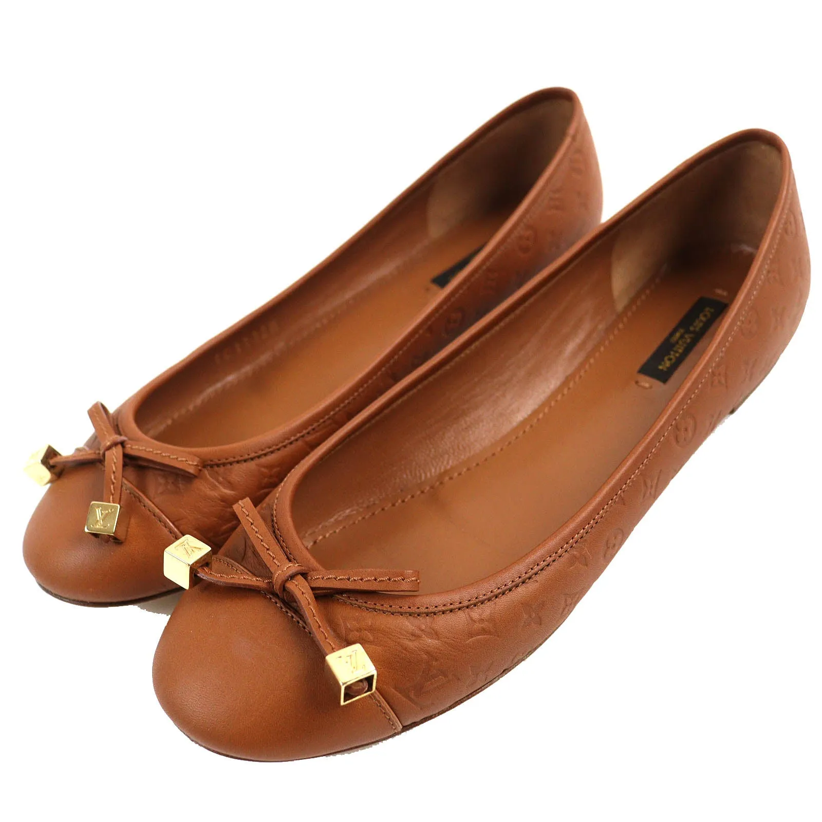 LOUIS VUITTON Ballet shoes leather Brown 37.5
