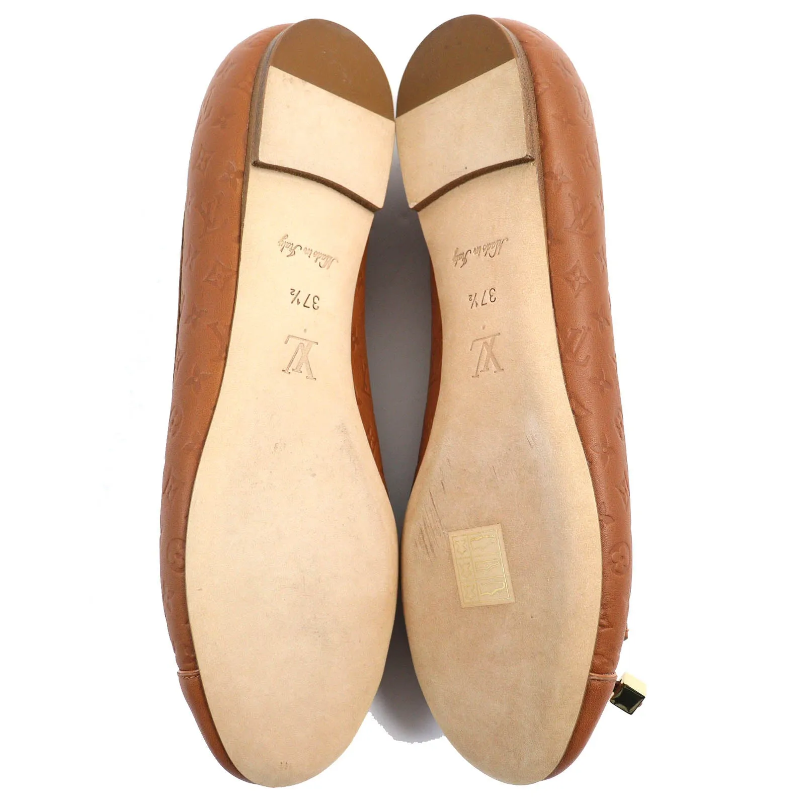 LOUIS VUITTON Ballet shoes leather Brown 37.5