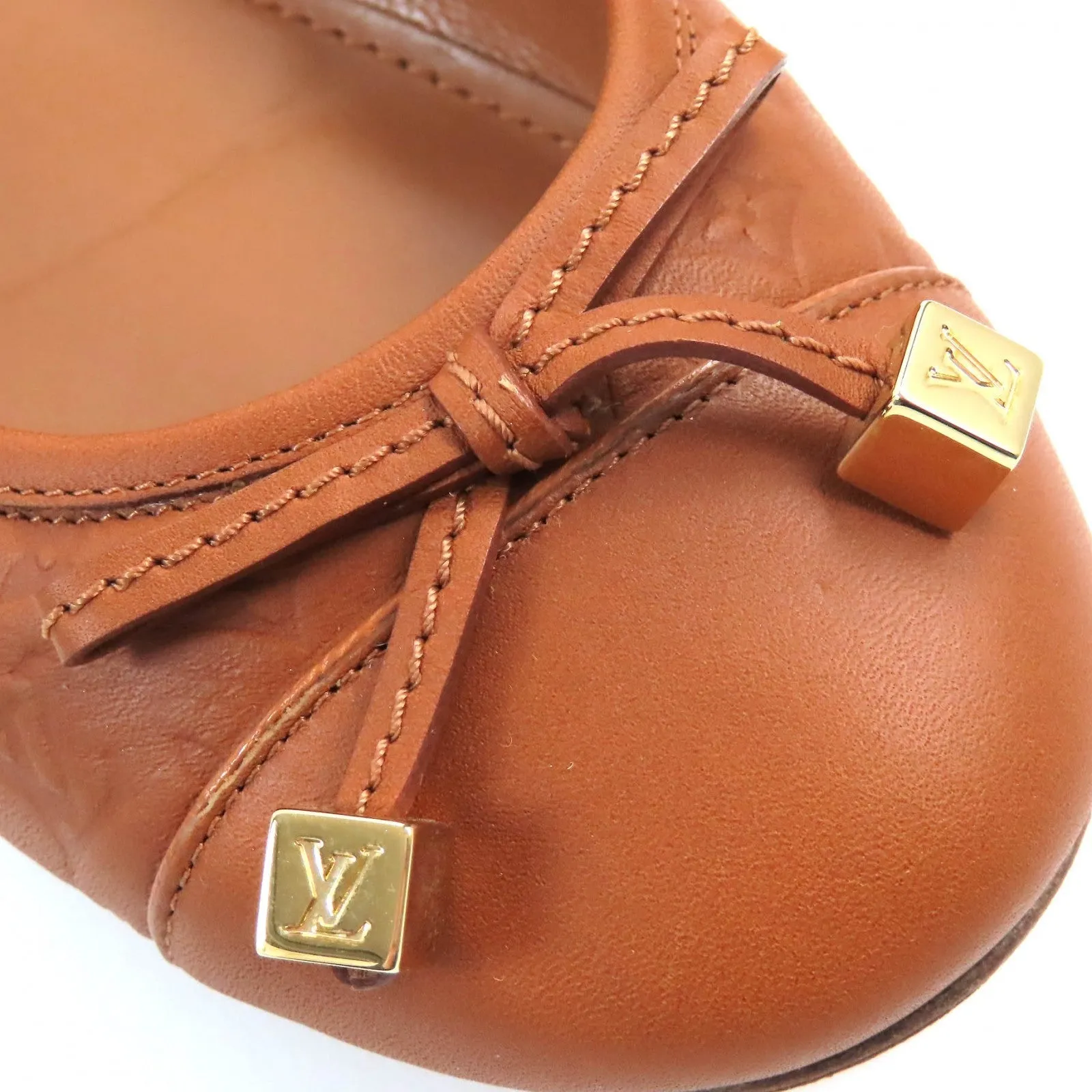 LOUIS VUITTON Ballet shoes leather Brown 37.5