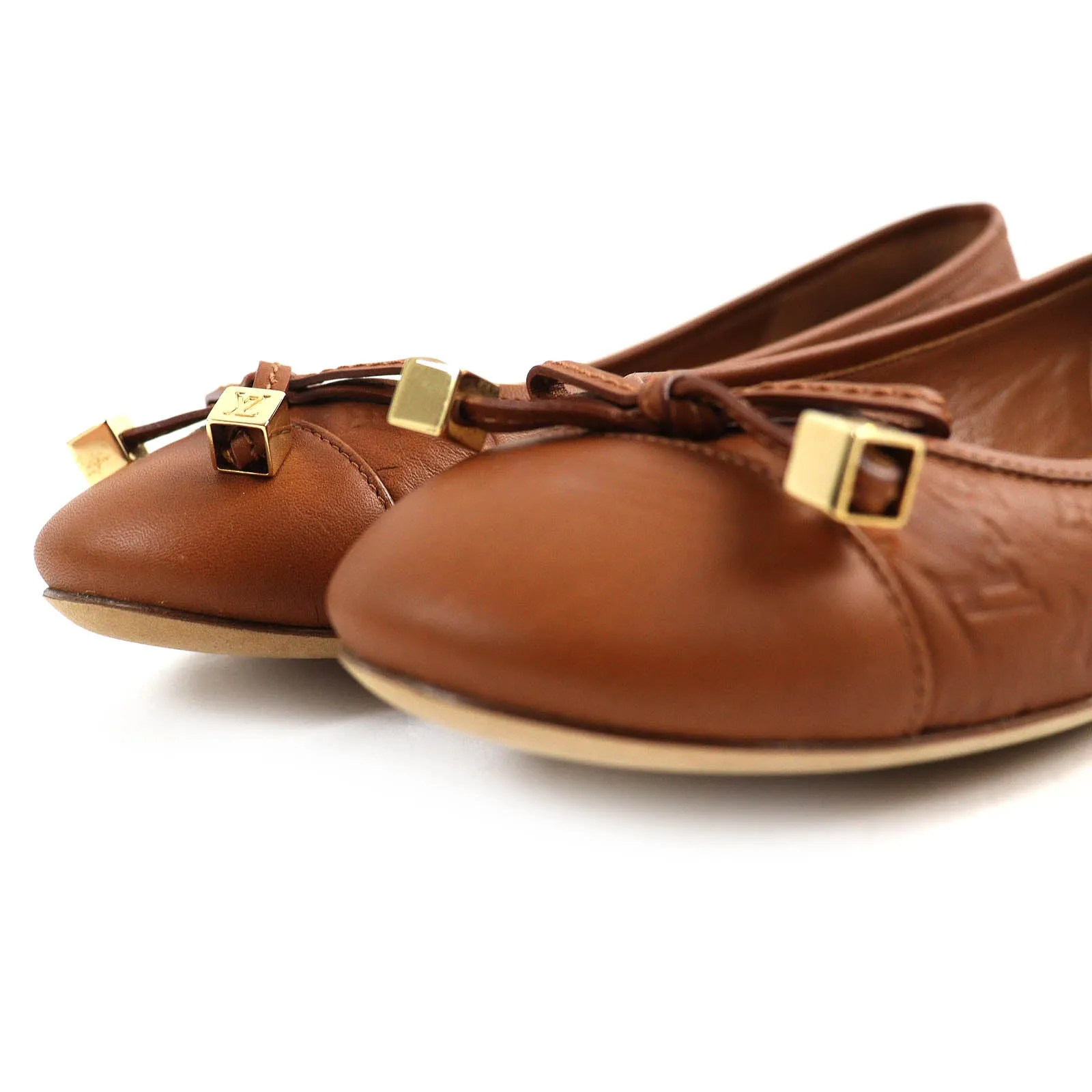 LOUIS VUITTON Ballet shoes leather Brown 37.5