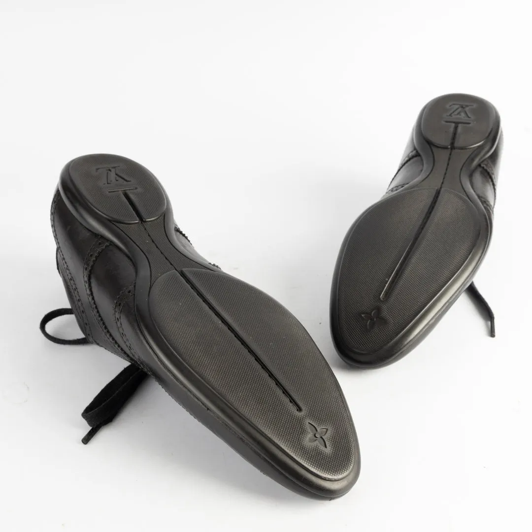 Louis Vuitton Black Brogue Leather Explorer Shoes