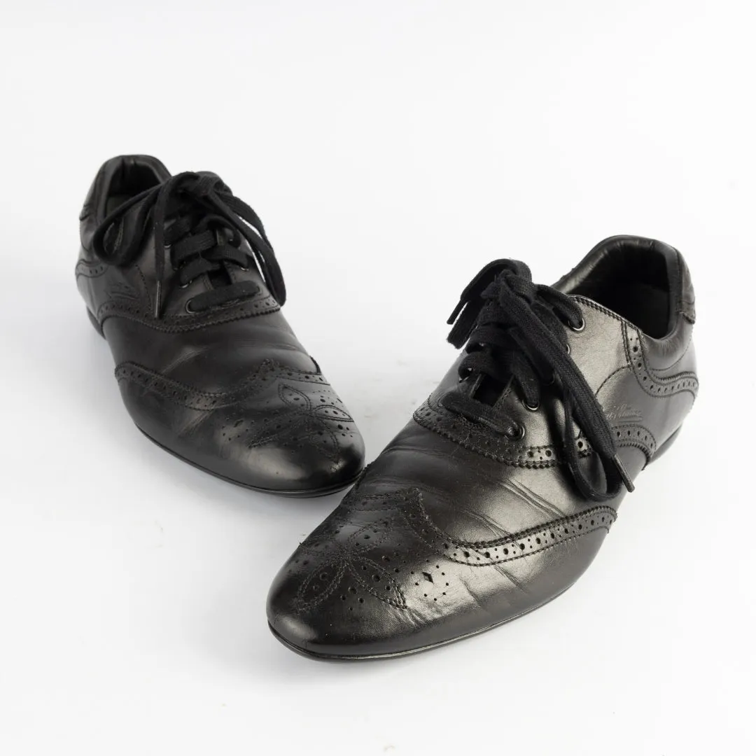 Louis Vuitton Black Brogue Leather Explorer Shoes