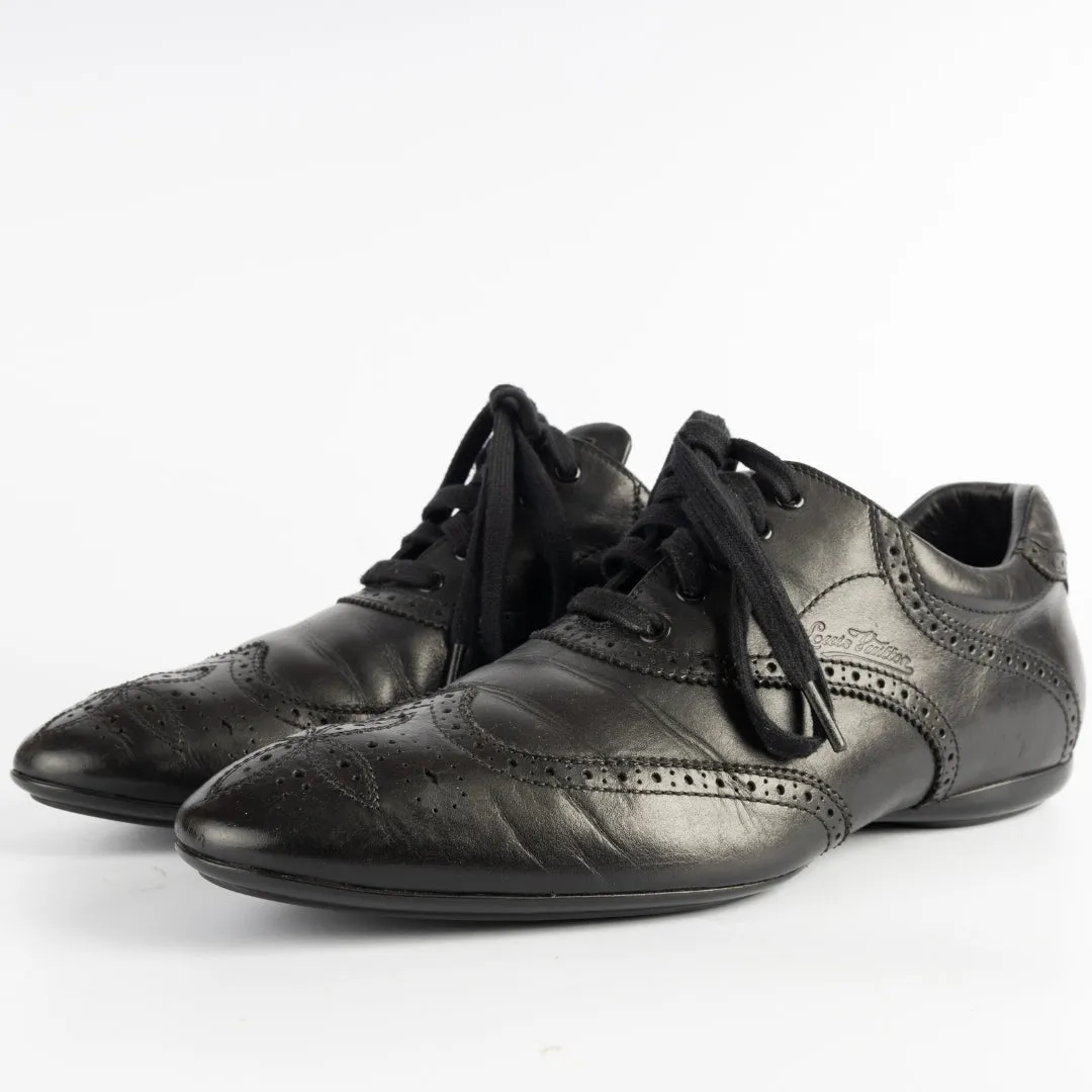 Louis Vuitton Black Brogue Leather Explorer Shoes