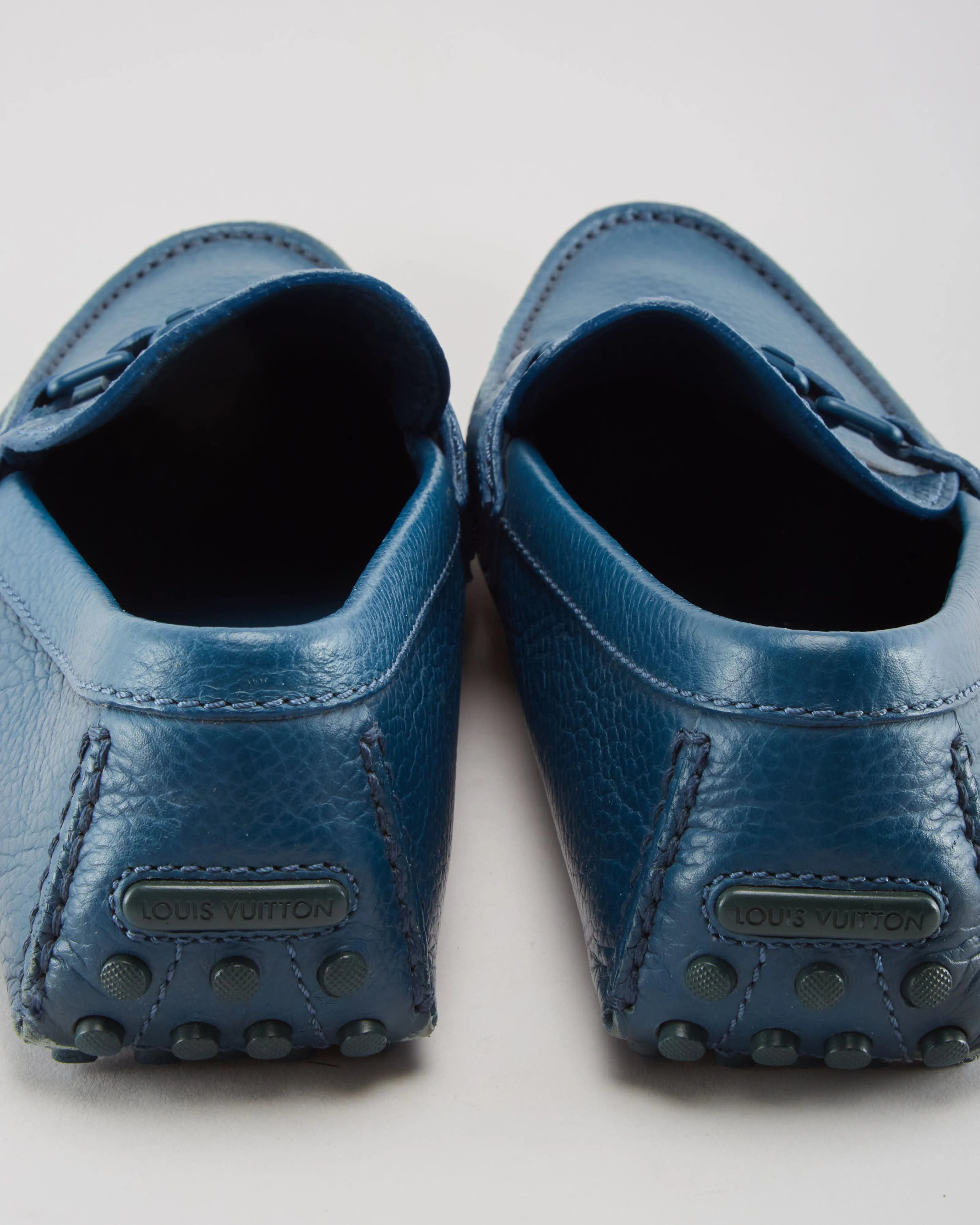 Louis Vuitton Blue Leather Mocassins  Shoes