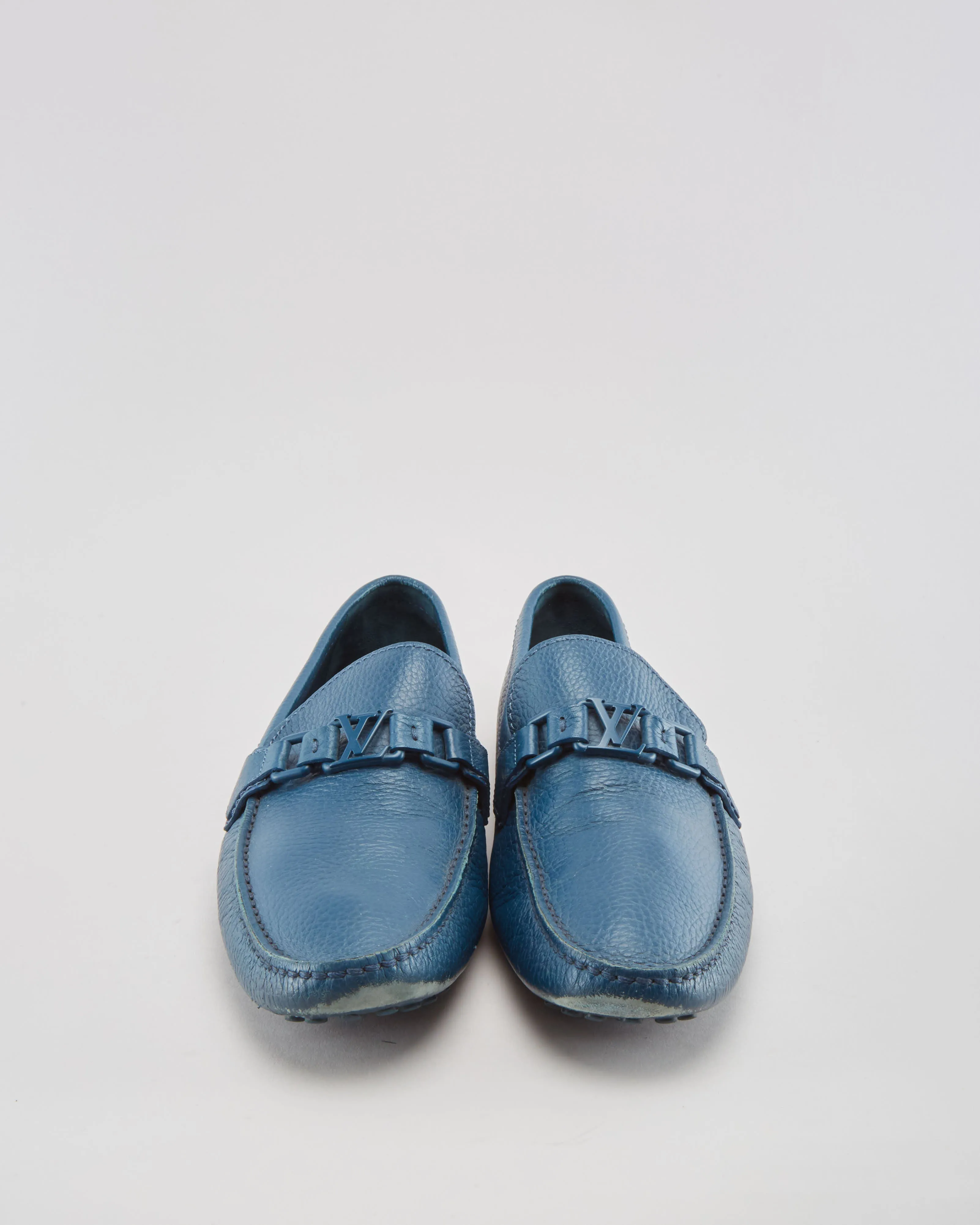 Louis Vuitton Blue Leather Mocassins  Shoes