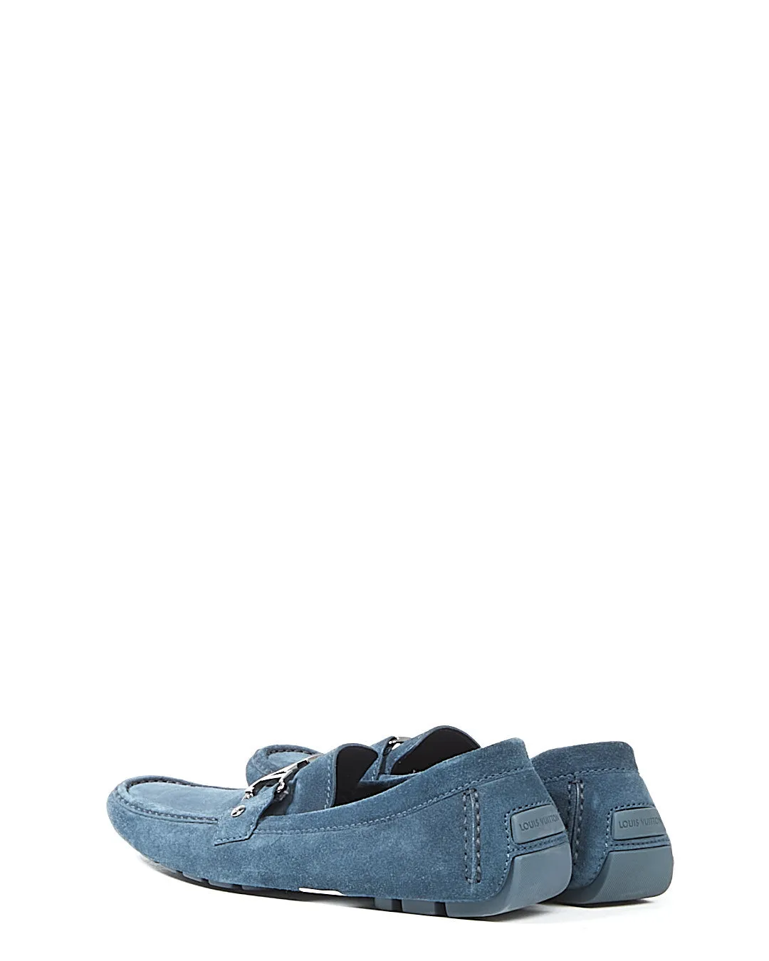 Louis Vuitton Blue Suede LV Logo Loafers - 12