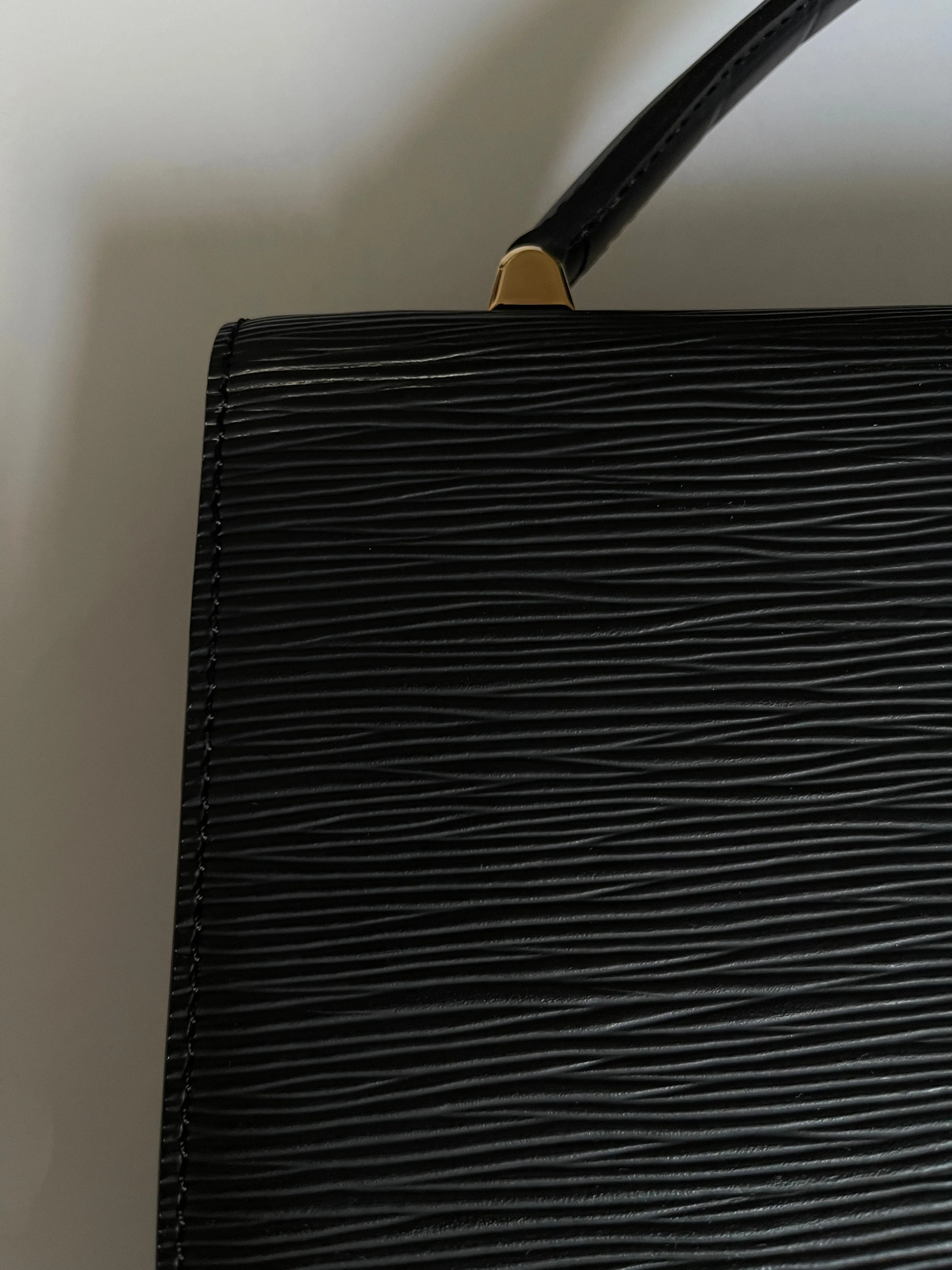LOUIS VUITTON GRAPHITE BLACK EPI MALESHERBES  BAG