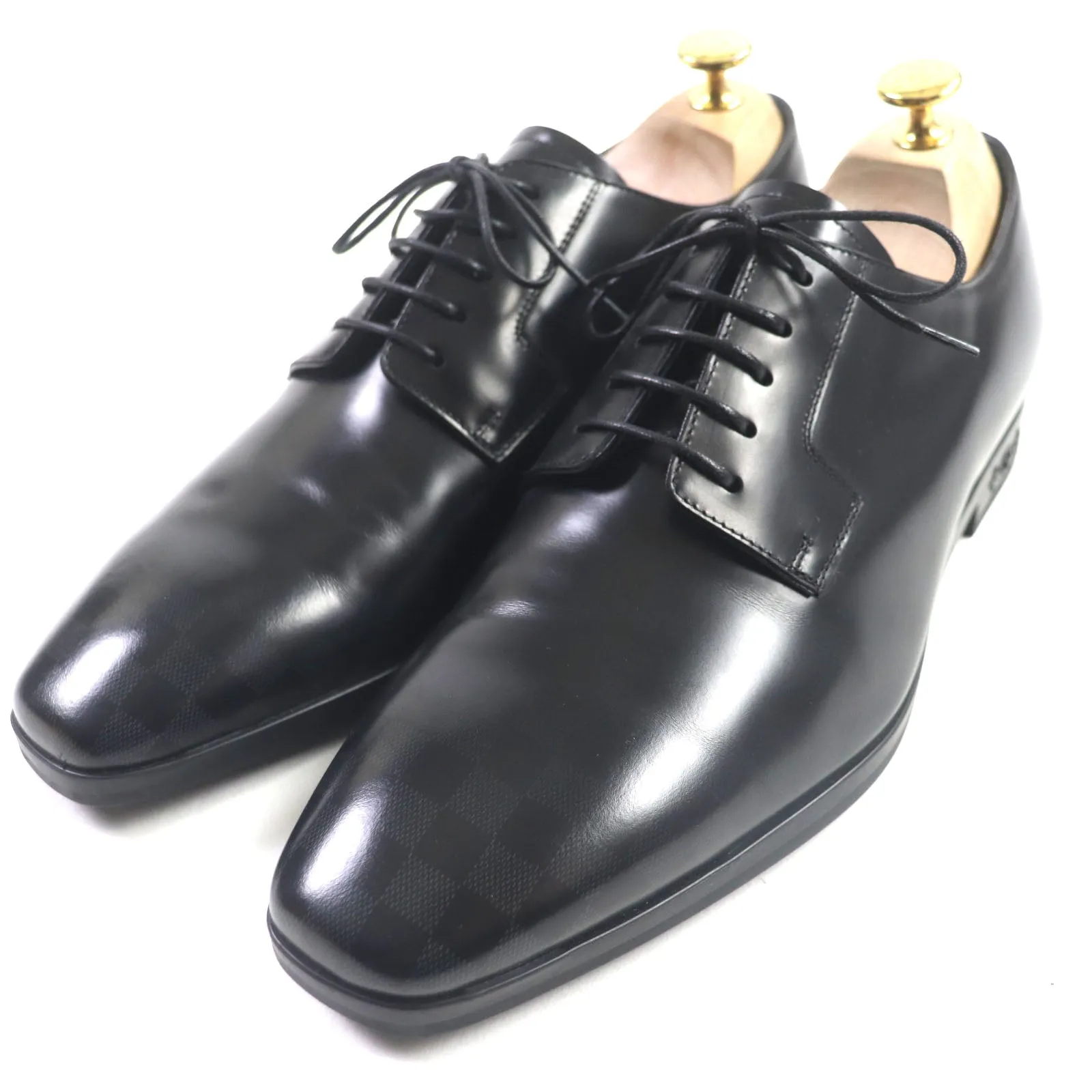 LOUIS VUITTON Leather shoes leather Damier Gradient Mini Star Line Derby 6.5