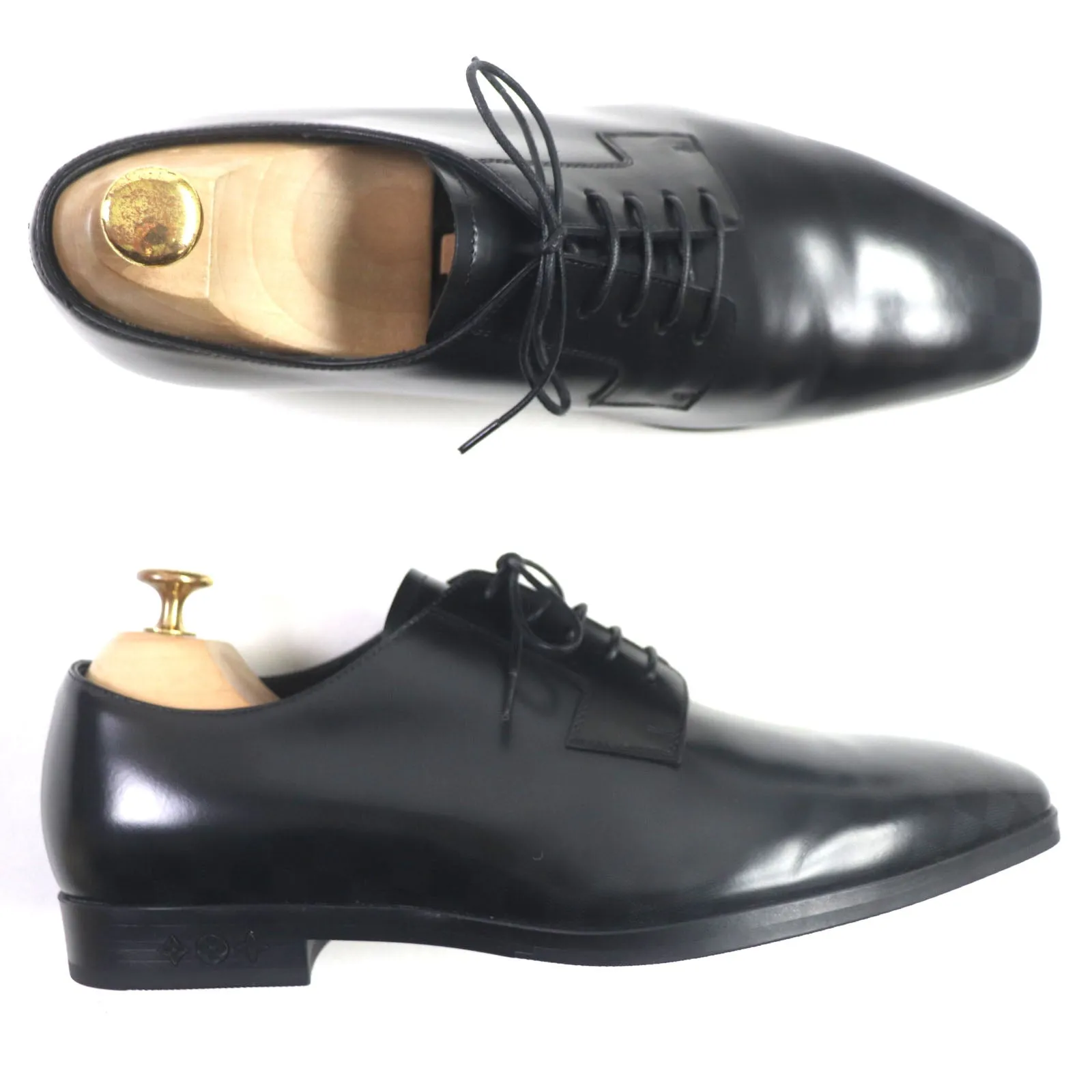 LOUIS VUITTON Leather shoes leather Damier Gradient Mini Star Line Derby 6.5