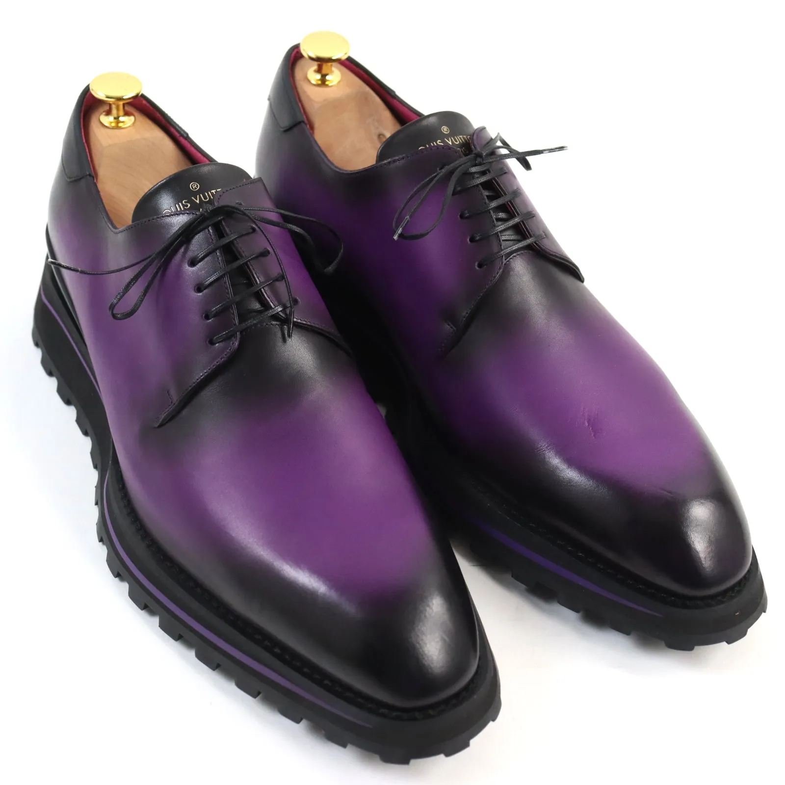 LOUIS VUITTON Leather shoes leather Purple type Goncourt Line 9