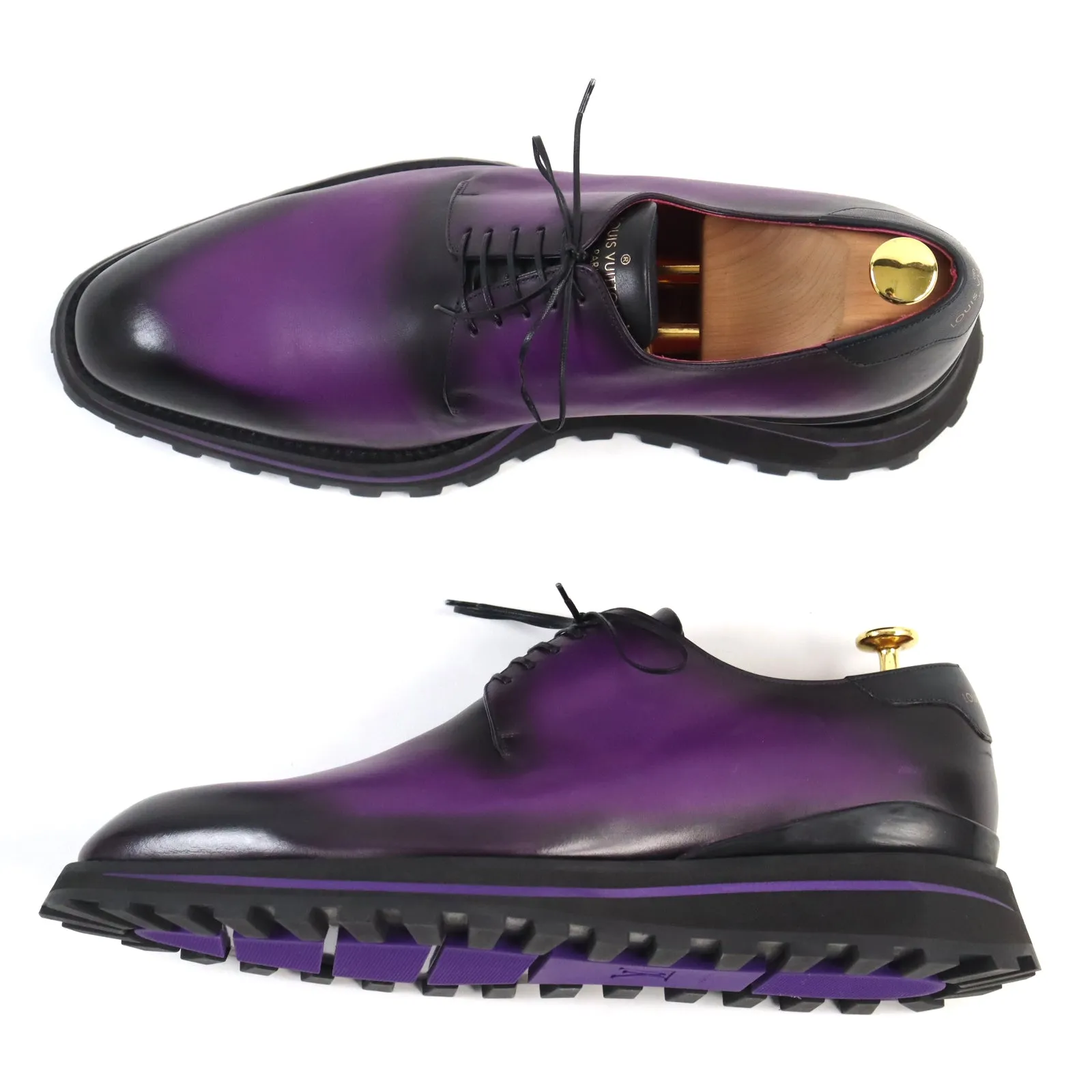 LOUIS VUITTON Leather shoes leather Purple type Goncourt Line 9