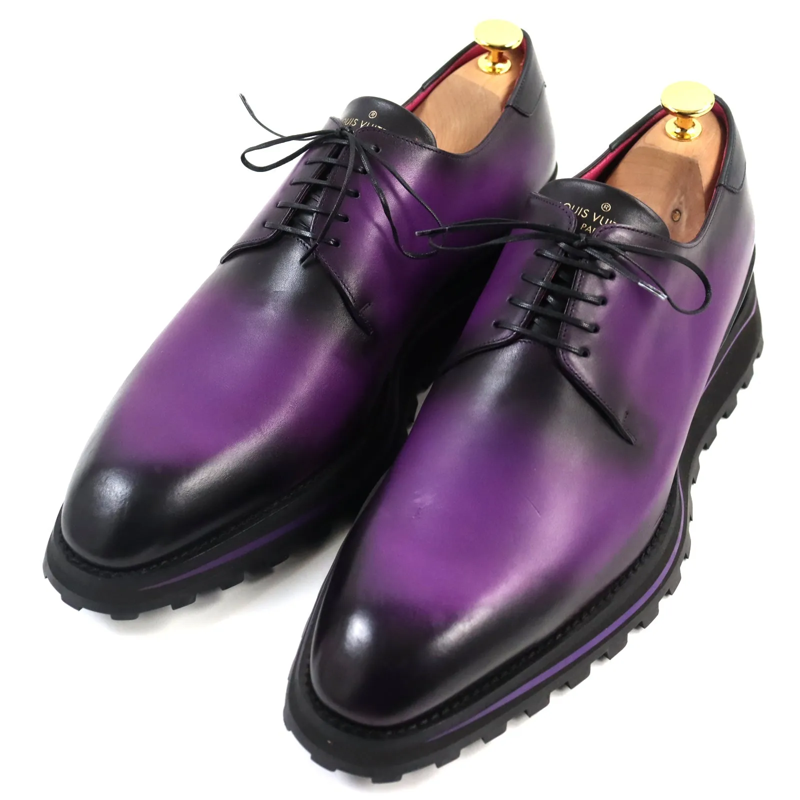 LOUIS VUITTON Leather shoes leather Purple type Goncourt Line 9