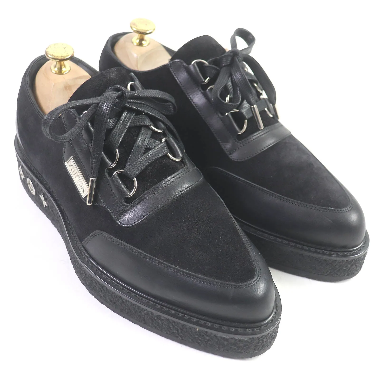 LOUIS VUITTON Leather shoes Main: suede leather, Main: leather black LV Creeper Line mens 6 Used