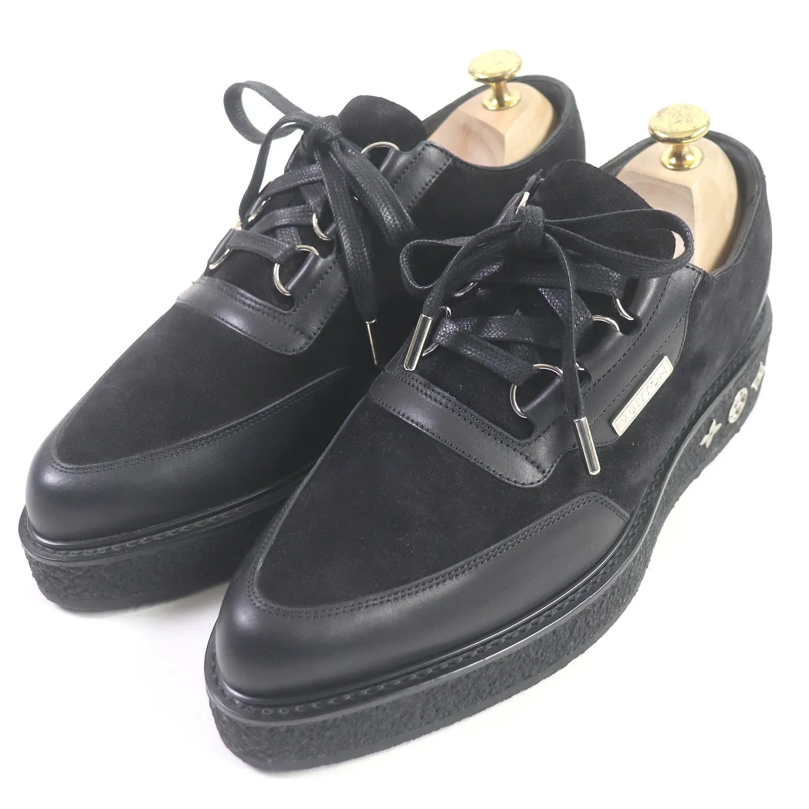 LOUIS VUITTON Leather shoes Main: suede leather, Main: leather black LV Creeper Line mens 6 Used