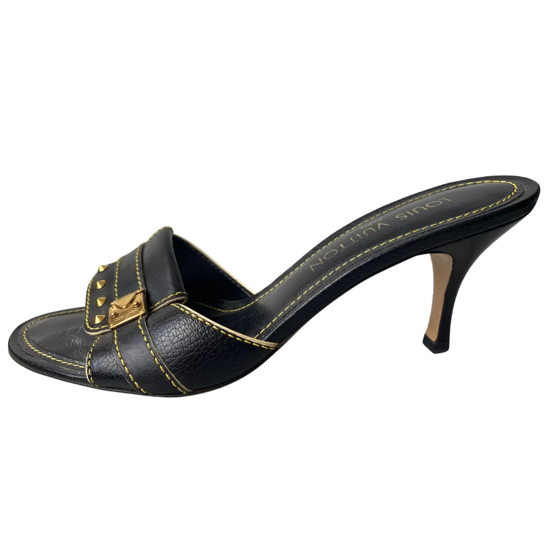 Louis Vuitton Leather Studded Accent Slides