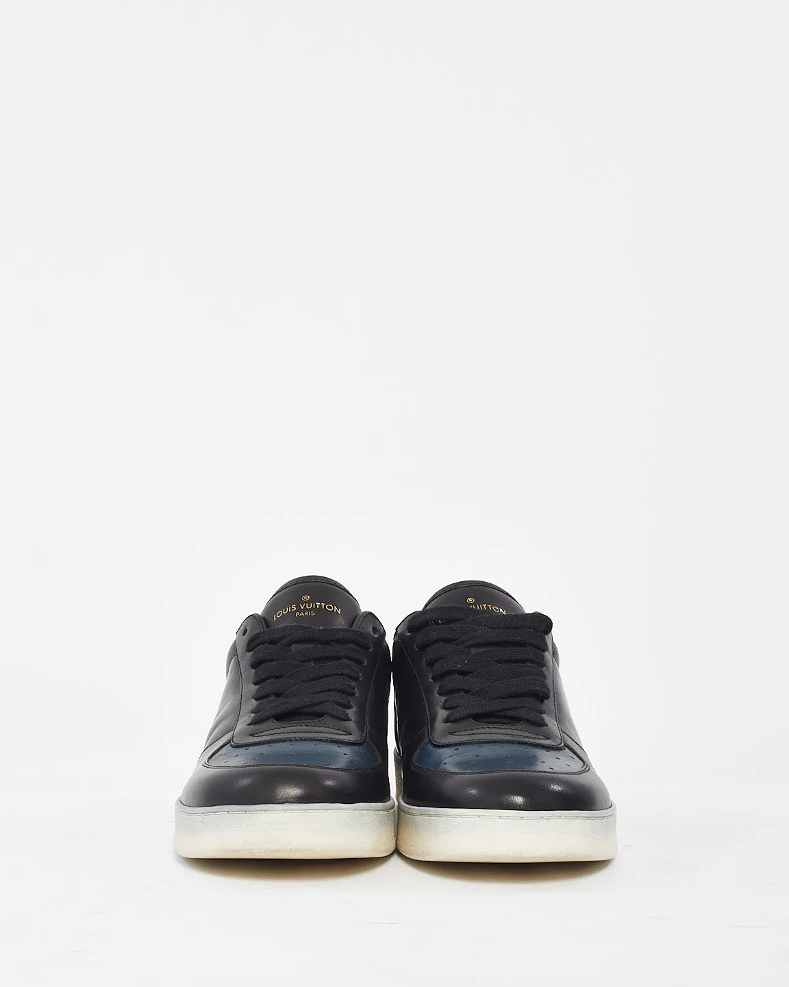 Louis Vuitton Men's Black Leather Low Top Sneakers - 6.5