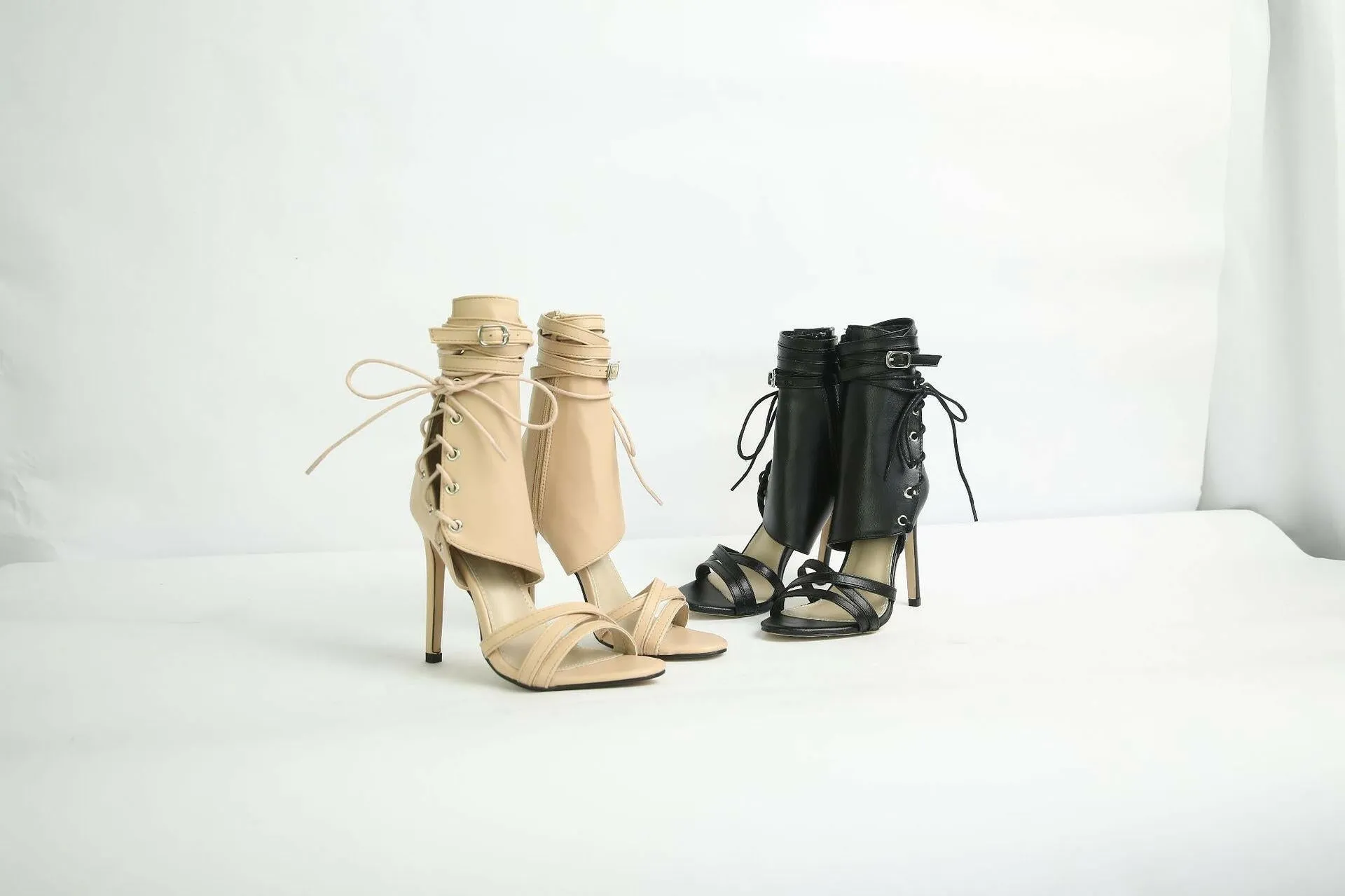 New high heel strap belt buckle sandals Roman shoes sandals