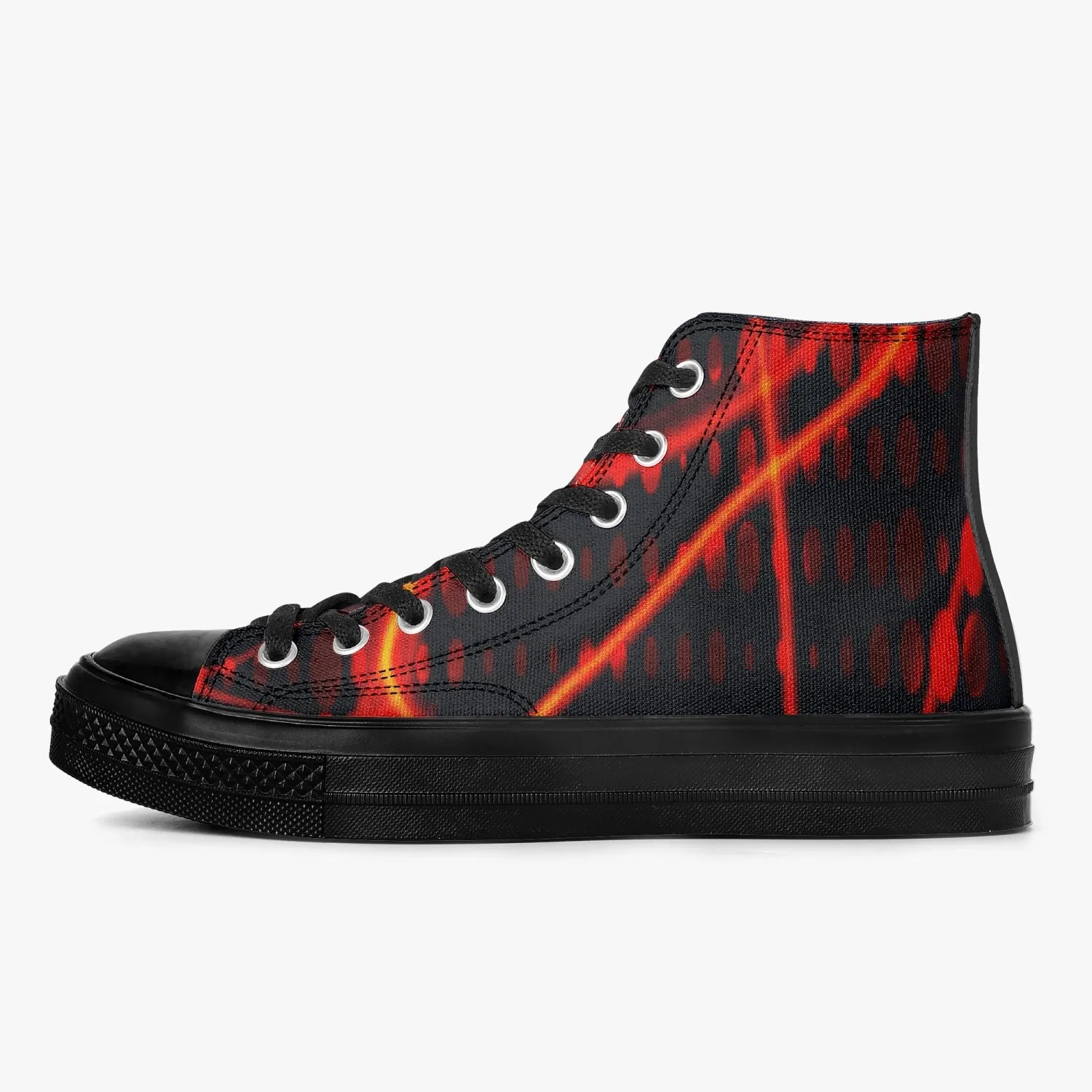 Officially Sexy Orange Laser High-Top Canvas Shoes - Black