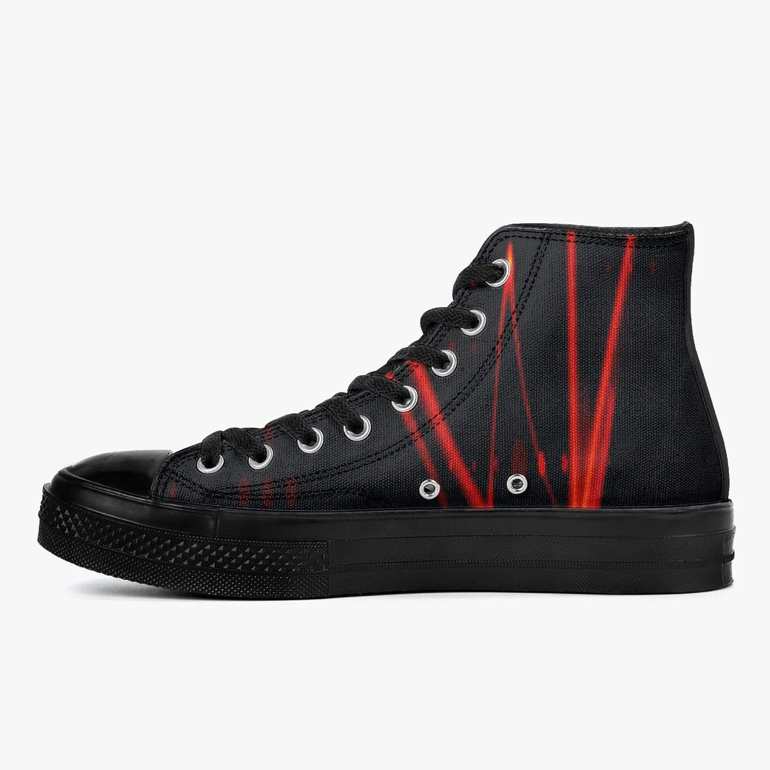 Officially Sexy Orange Laser High-Top Canvas Shoes - Black