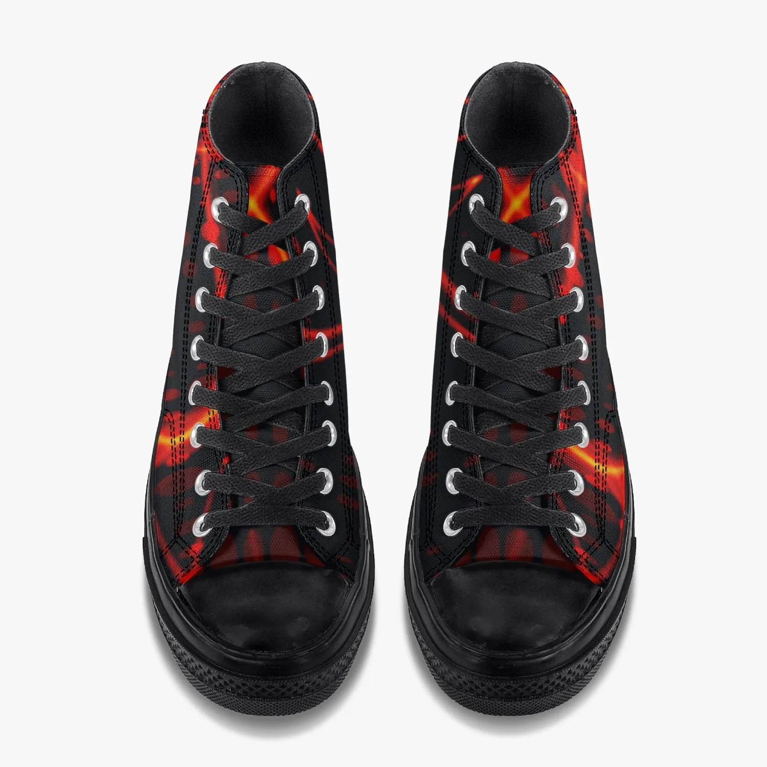 Officially Sexy Orange Laser High-Top Canvas Shoes - Black