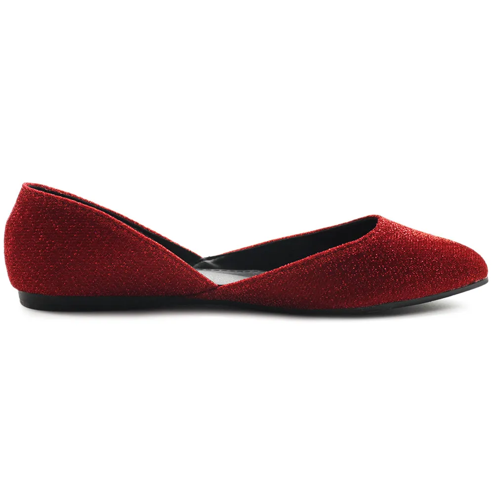 Ollio Women's Shoes Glitter Casual Comfort Light Pointed Toe Ballet Flats F112