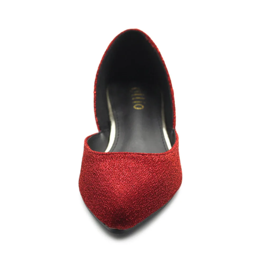 Ollio Women's Shoes Glitter Casual Comfort Light Pointed Toe Ballet Flats F112
